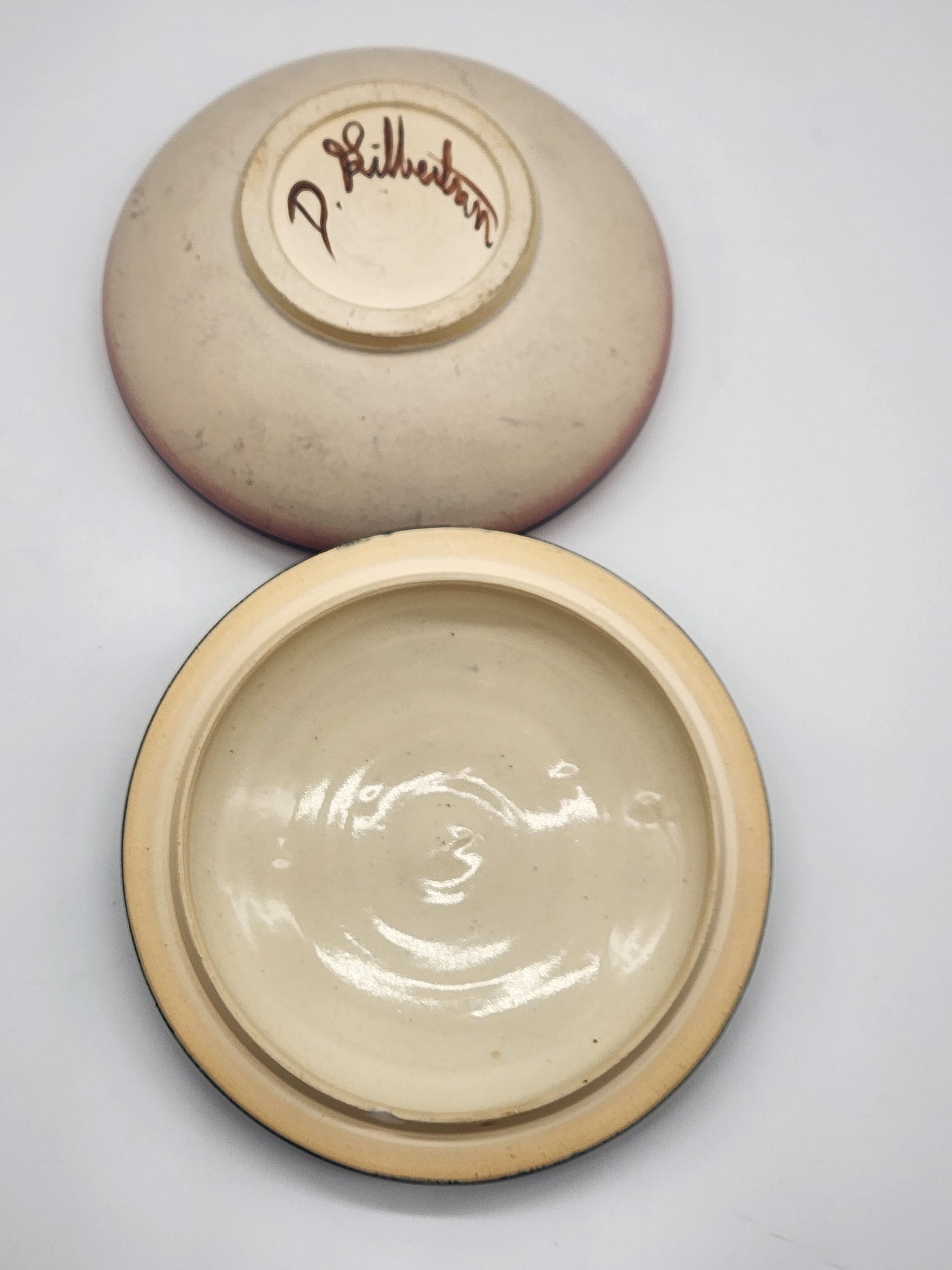 Southwestern style lidded jar, signed stoneware studio pottery