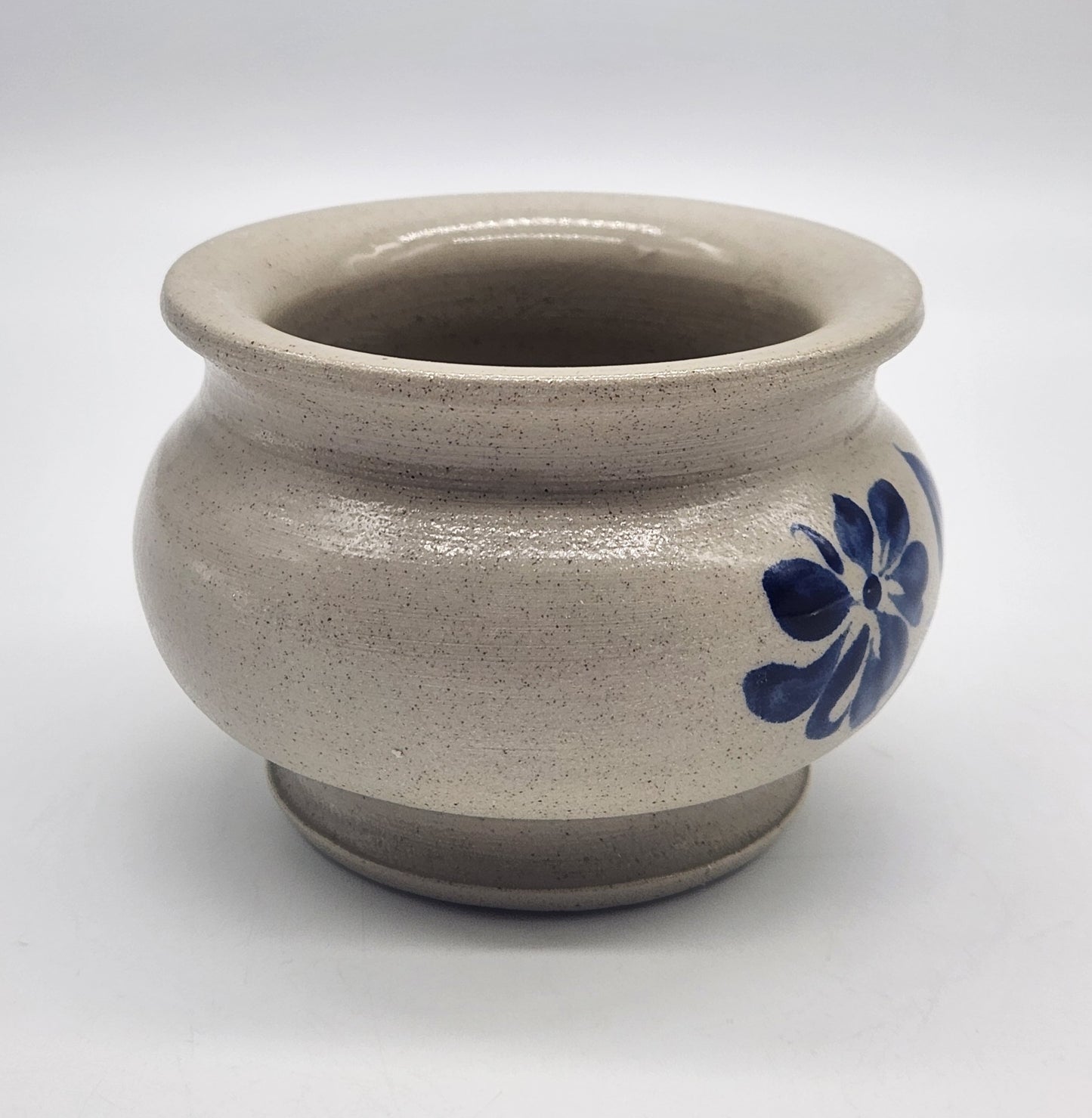 Salt Glaze Cobalt Blue Floral Williamsburg Pottery