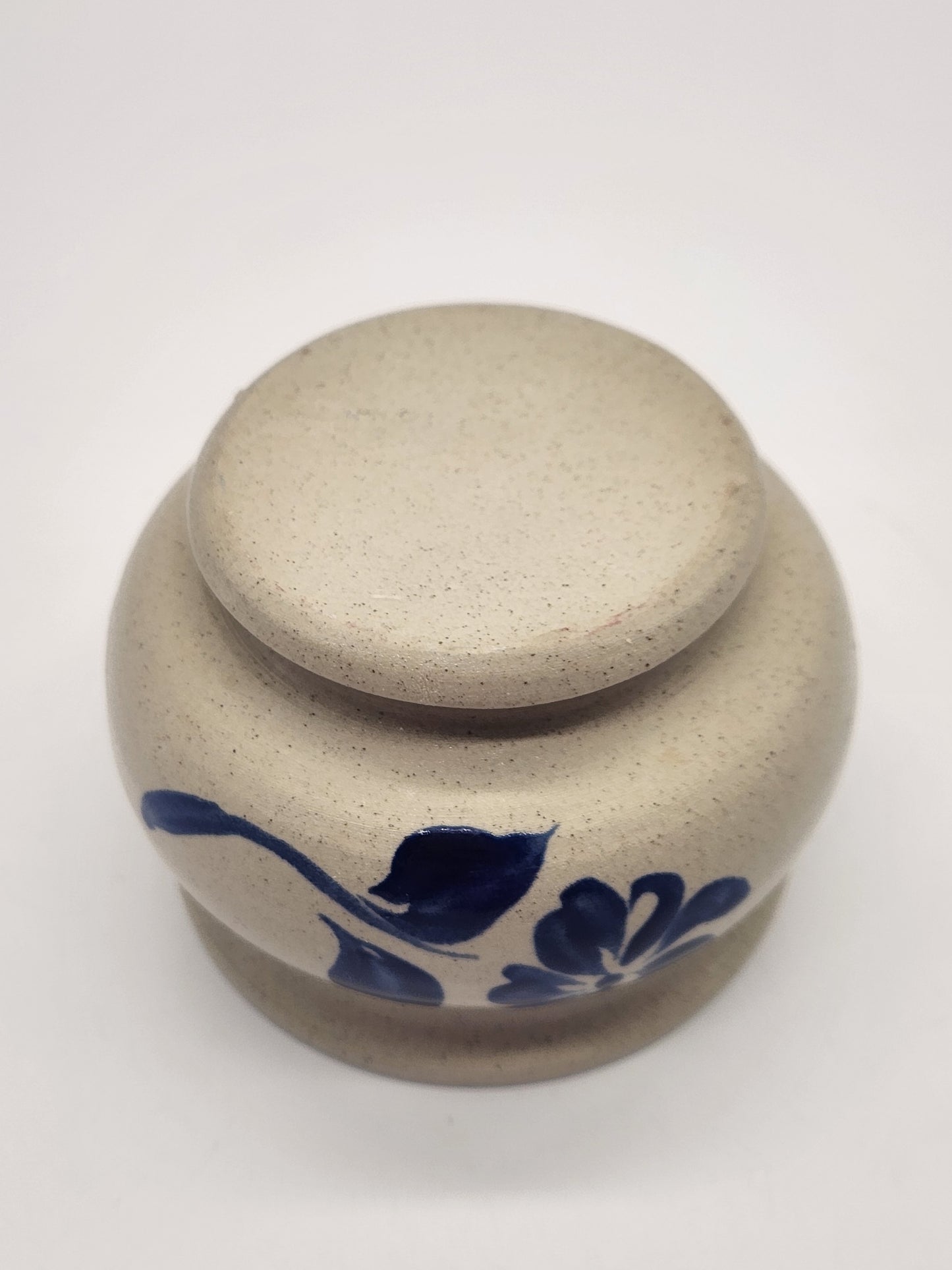 Salt Glaze Cobalt Blue Floral Williamsburg Pottery