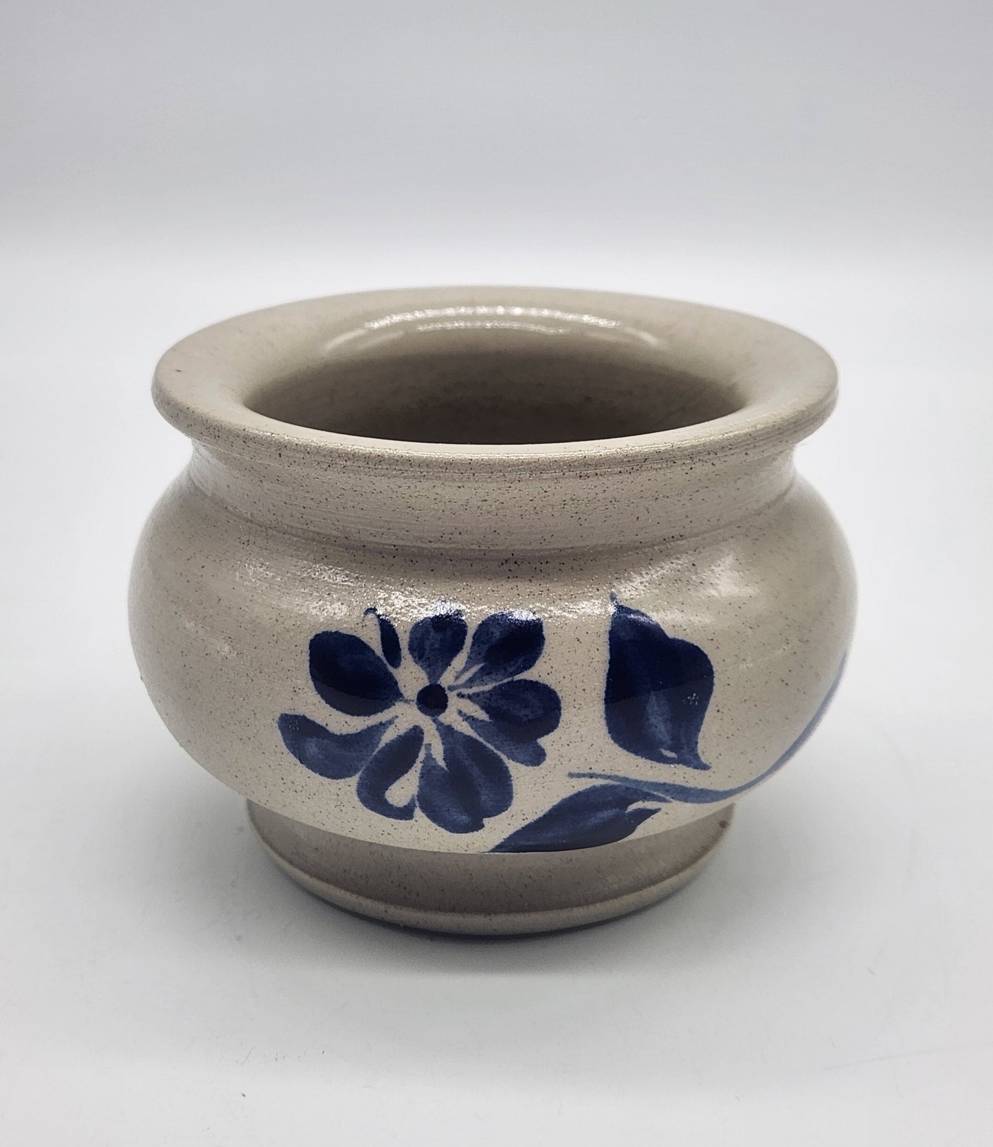 Salt Glaze Cobalt Blue Floral Williamsburg Pottery