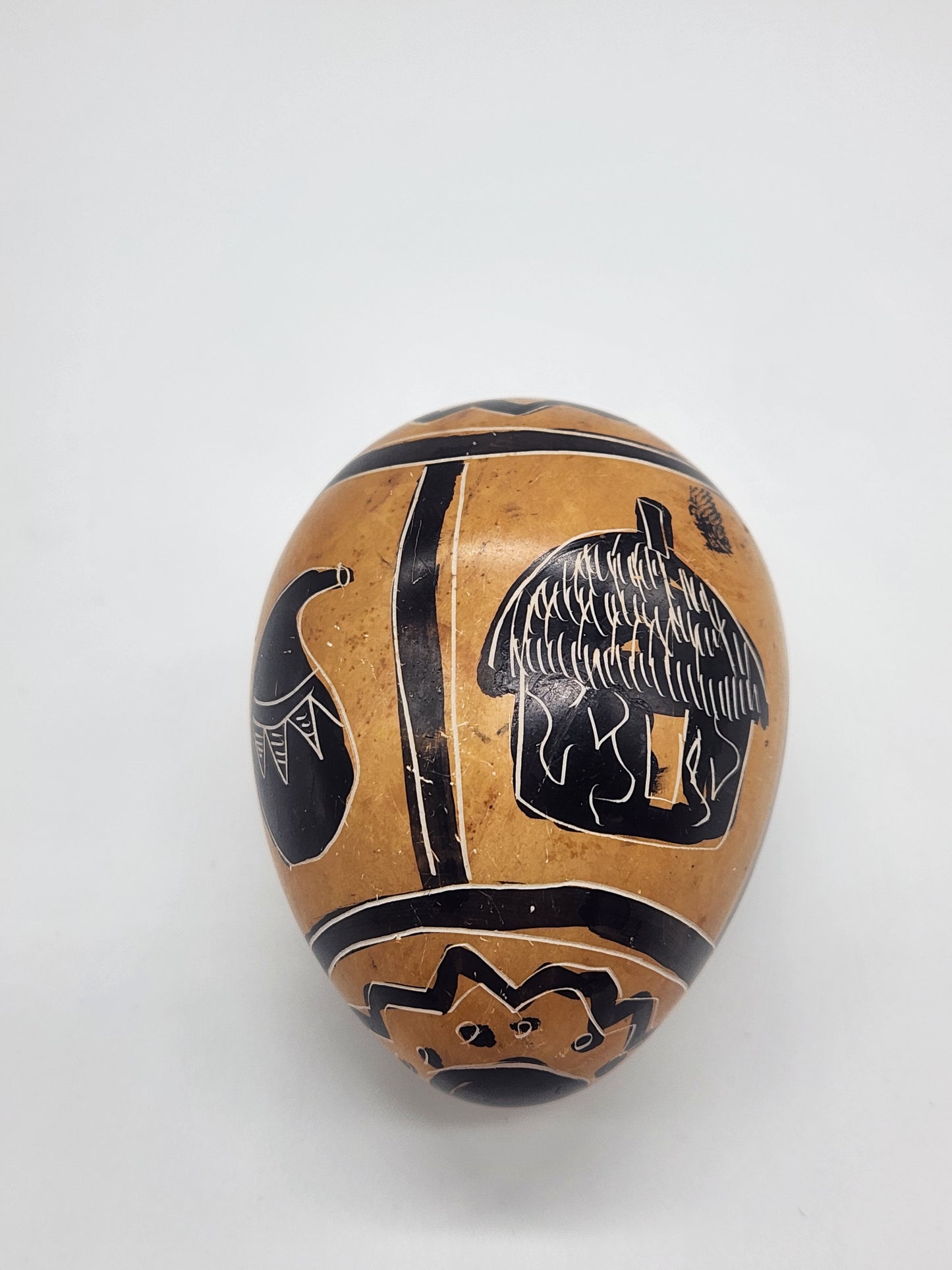 Hand-Carved Decorated Soapstone Egg