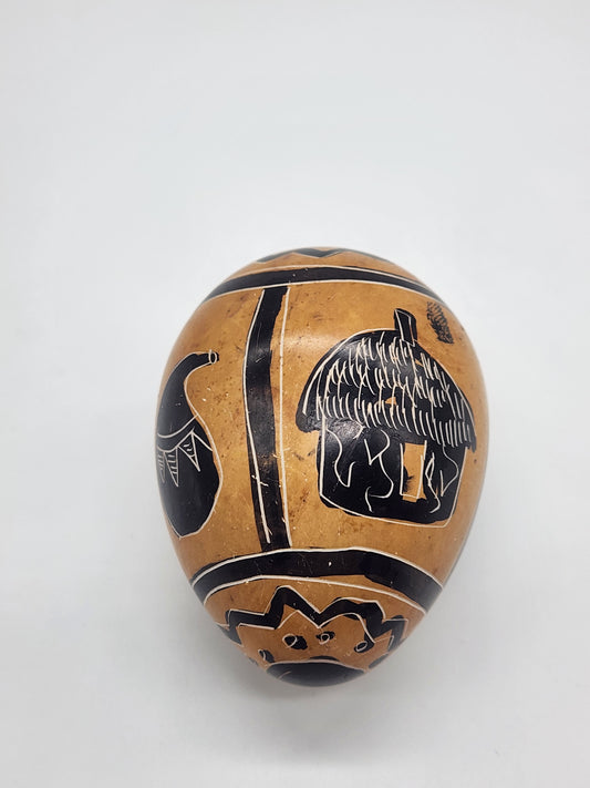 Hand-Carved Decorated Soapstone Egg