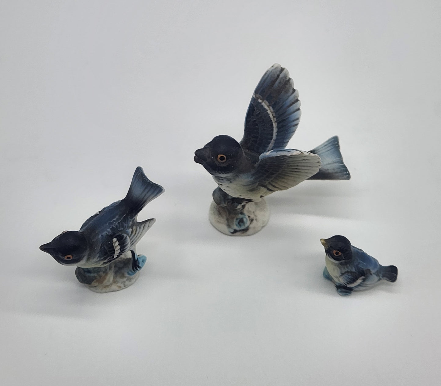 Vintage Bird Figurine Family - Set of 3