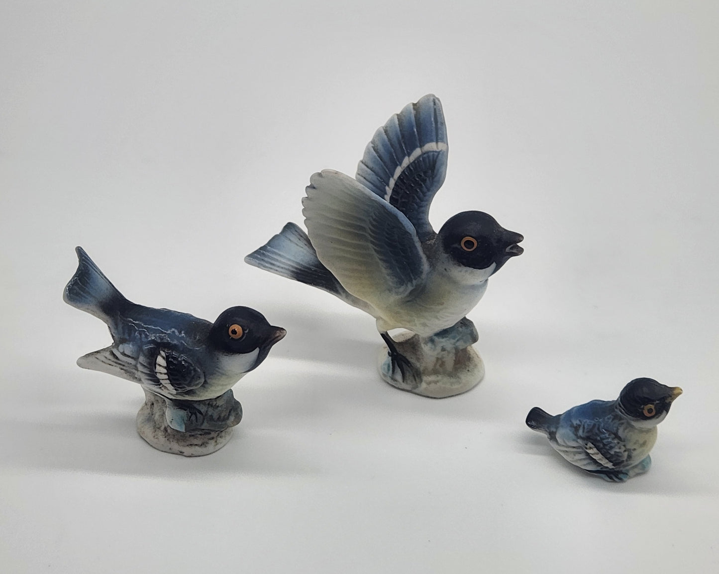Vintage Bird Figurine Family - Set of 3