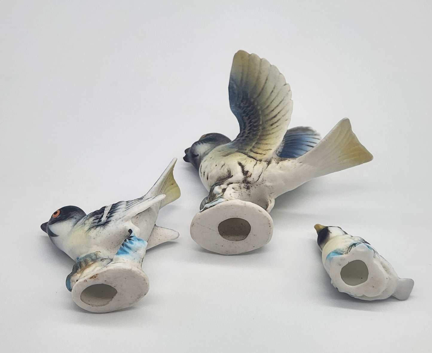 Vintage Bird Figurine Family - Set of 3