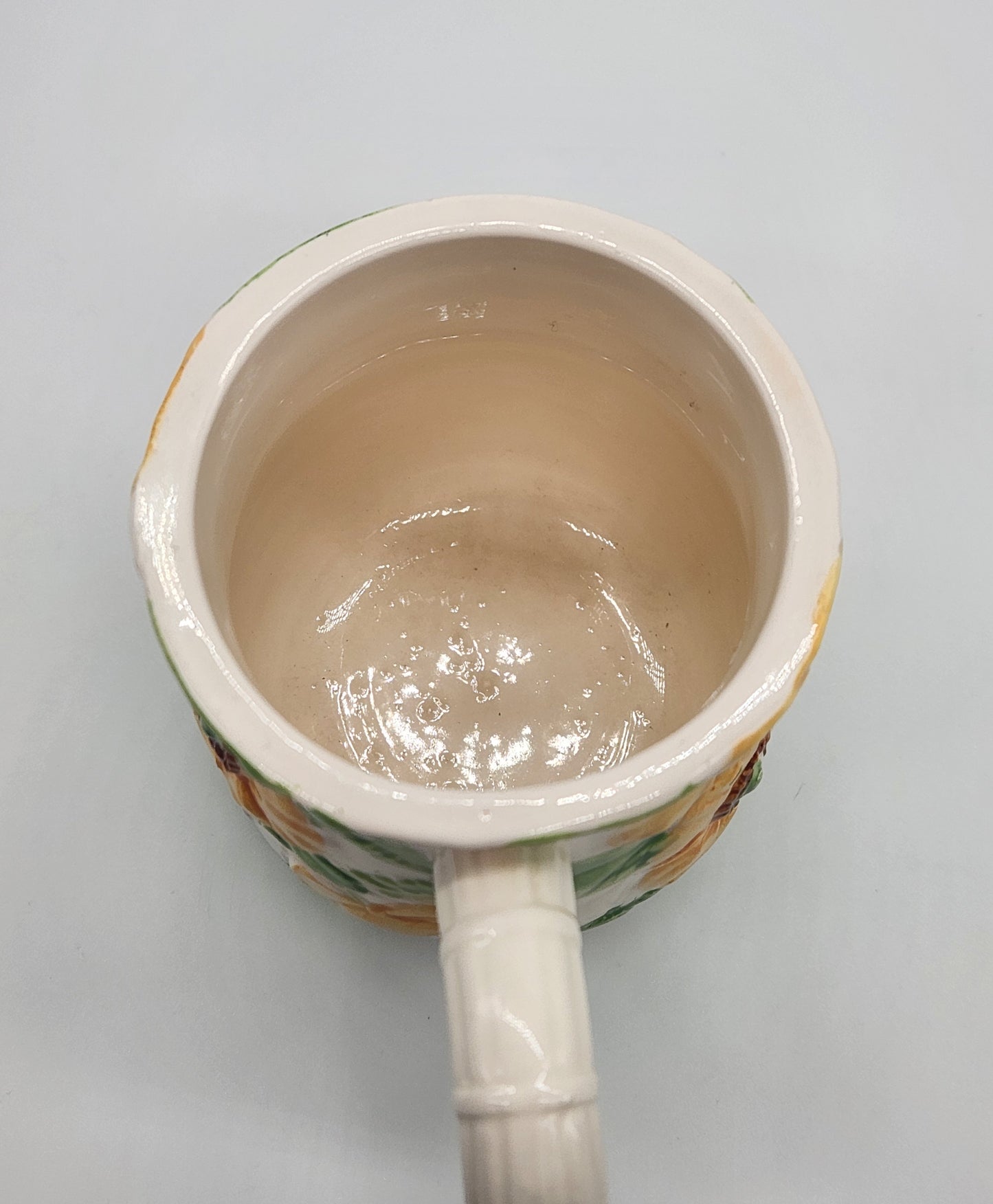 Vintage Fleurs Du Jour by Shafford Orange Green Flowers 1988 Mug Cup