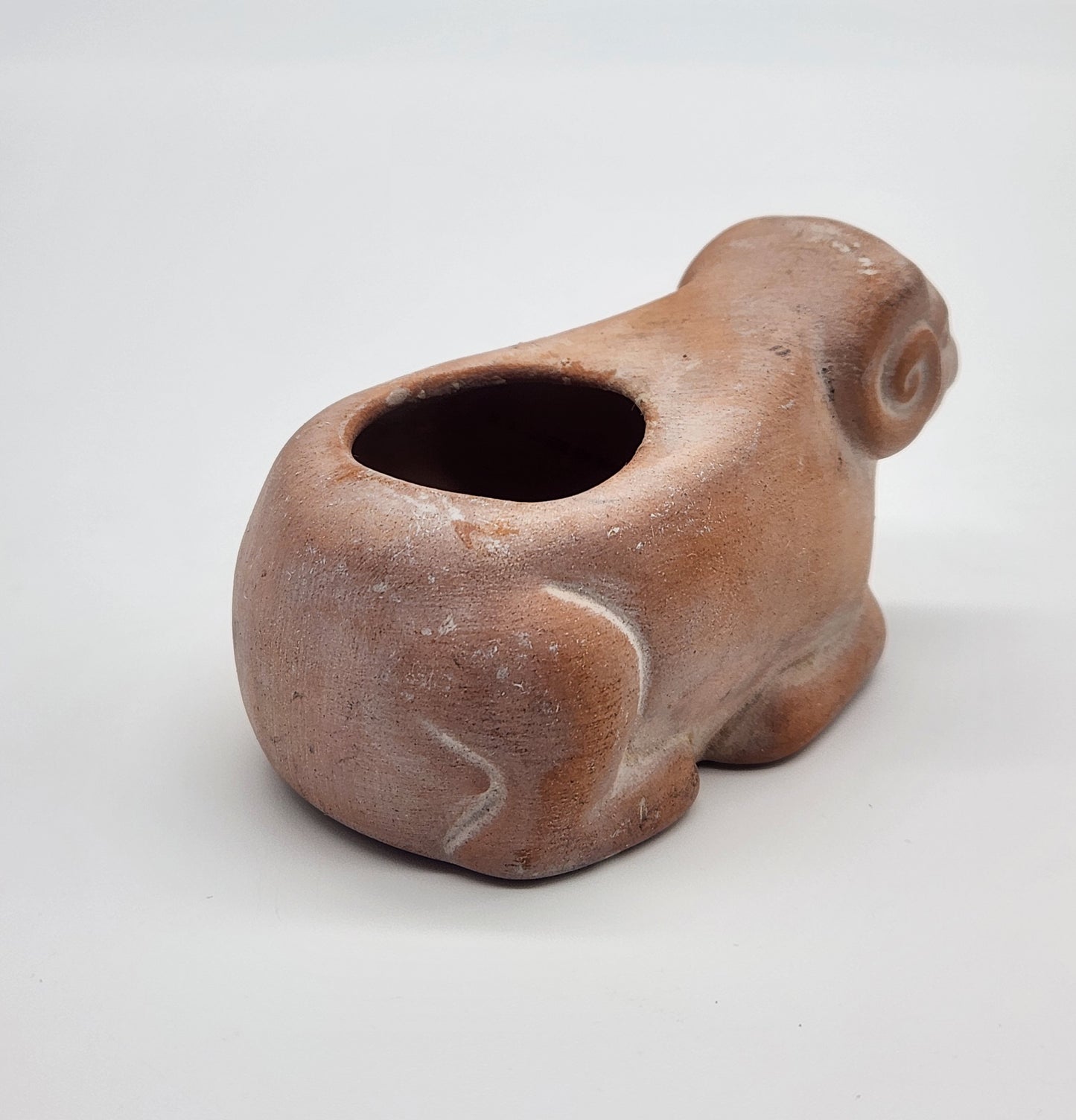 Small Ram Terra Cotta Clay Planter Candle Holder