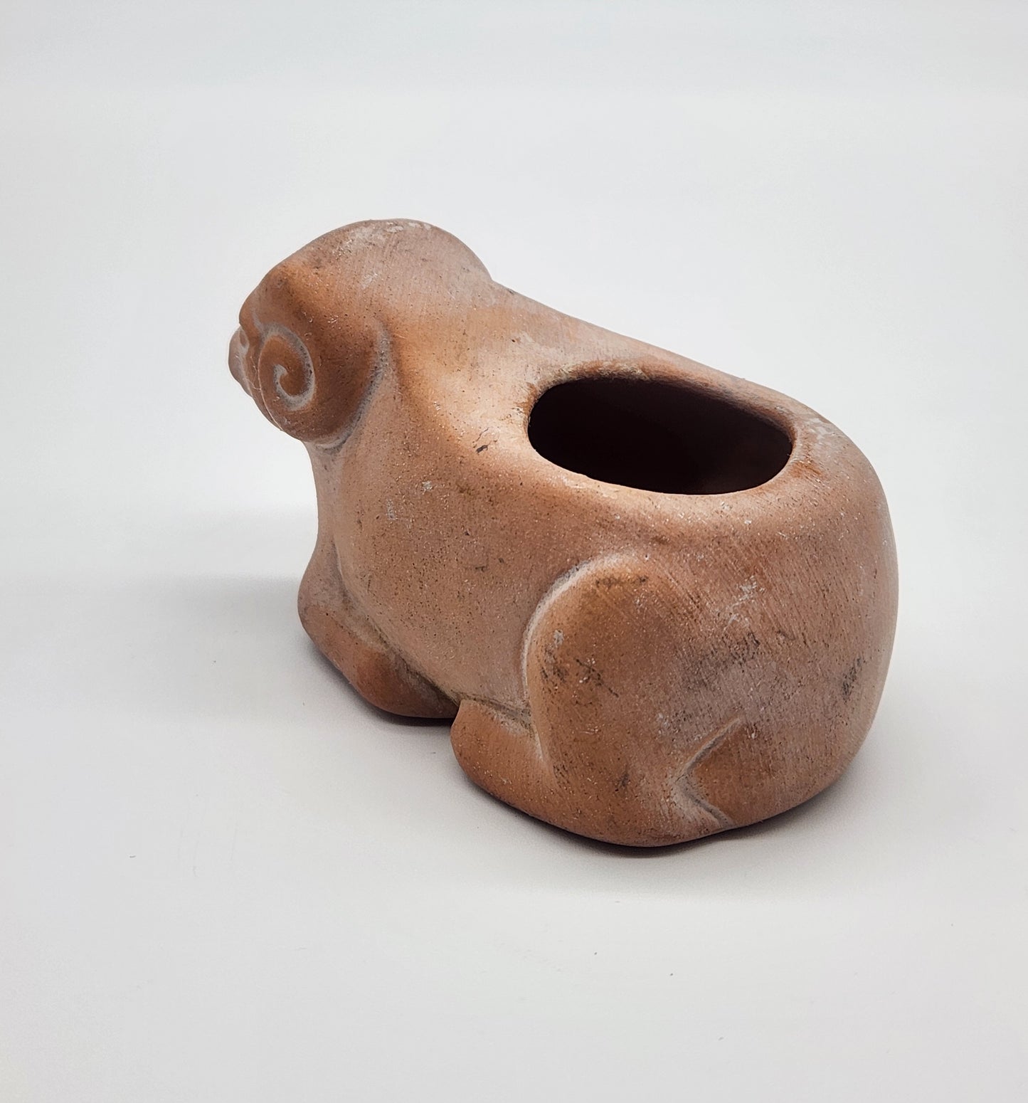 Small Ram Terra Cotta Clay Planter Candle Holder