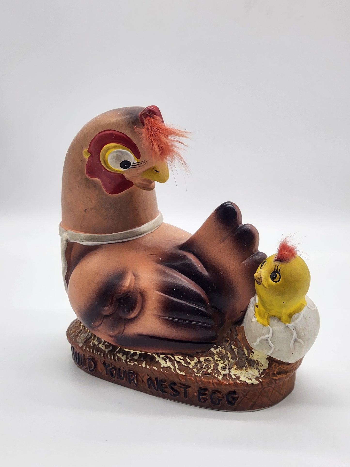 Vtg Lego Bank Chicken Chick Build Your Nest Egg 1959 Without Stopper Plaster Chalk