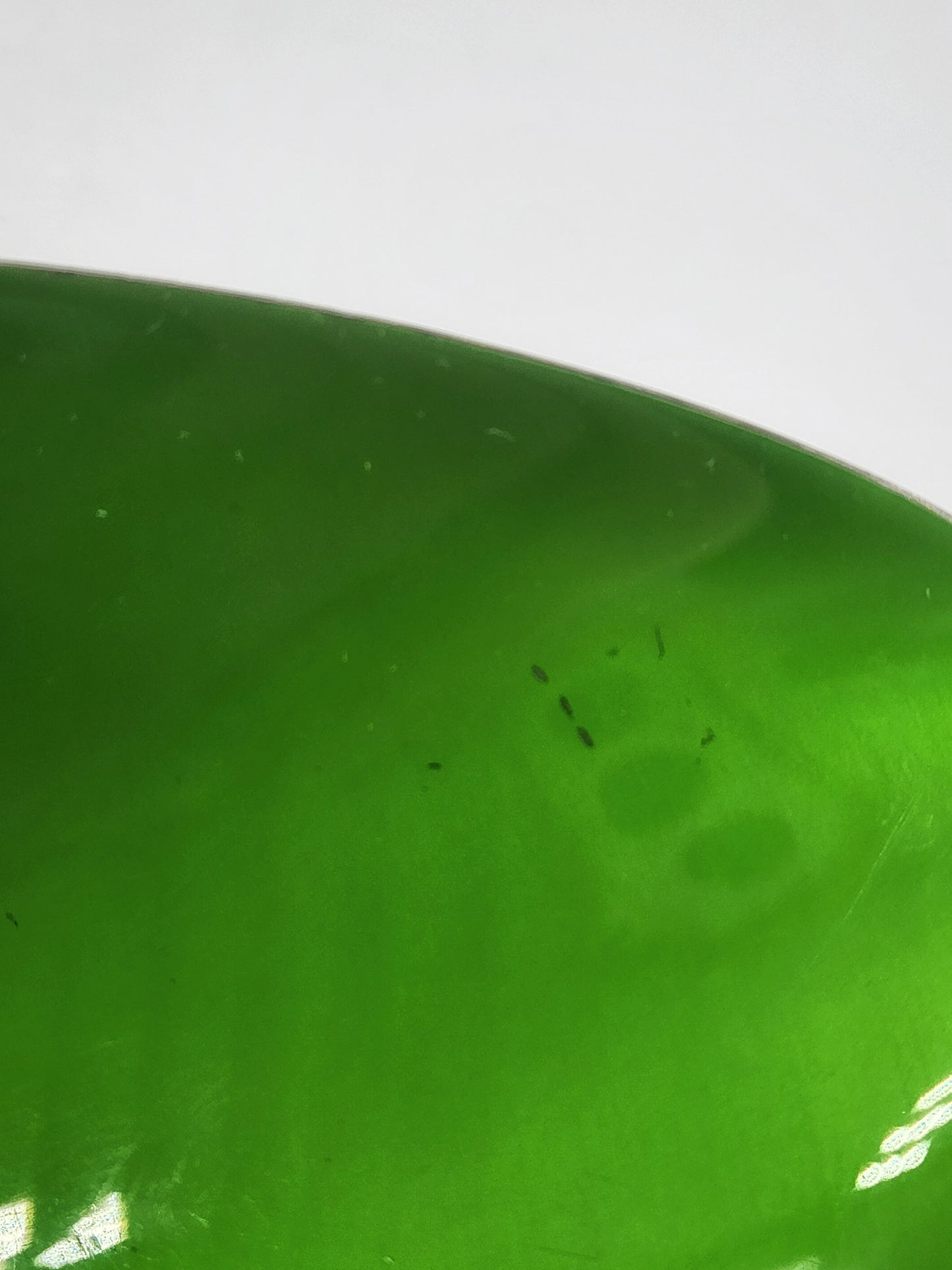 Vintage Reed & Barton Emerald Enamel Silver Plate Tear Drop Bowl #65