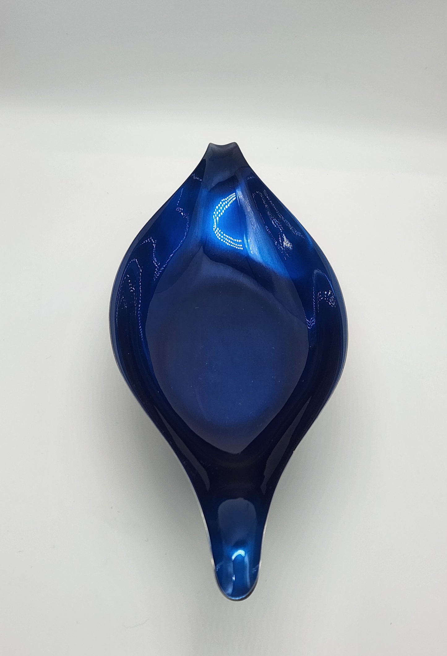 Wallace Color Clad Metal Oblong Dish with Blue Interior - Silver Plated - Footed