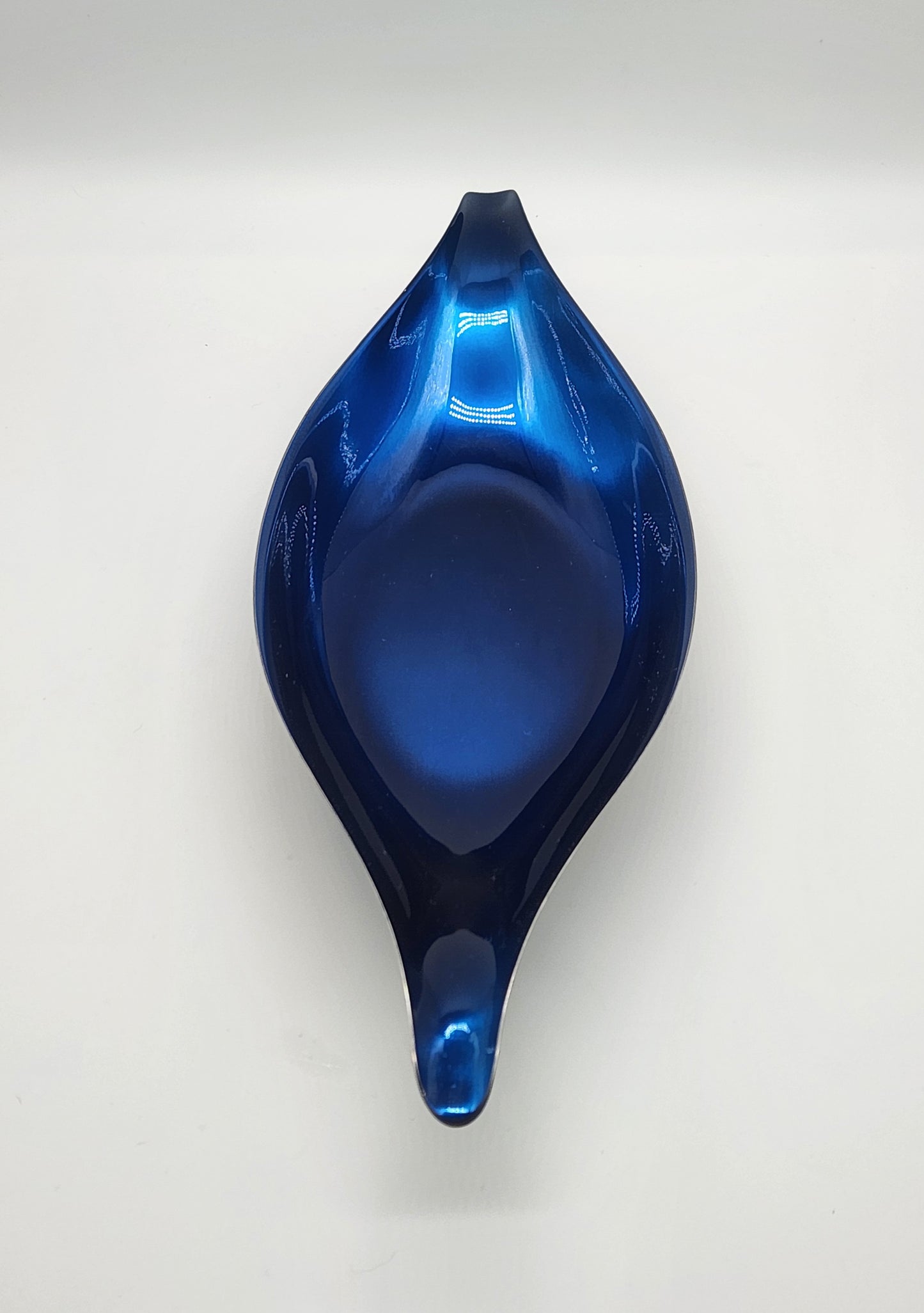 Wallace Color Clad Metal Oblong Dish with Blue Interior - Silver Plated - Footed