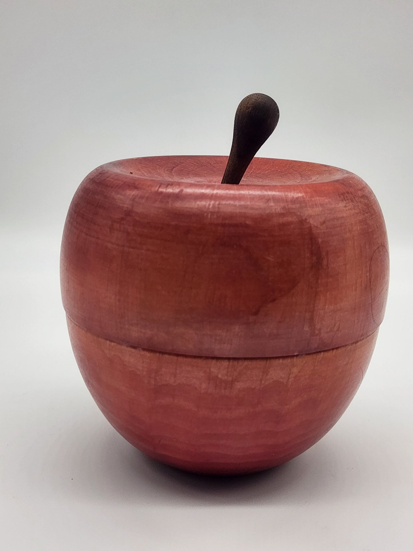 Vintage Hand Painted Made Wooden Apple Keepsake Trinket Desk Storage Box Italy