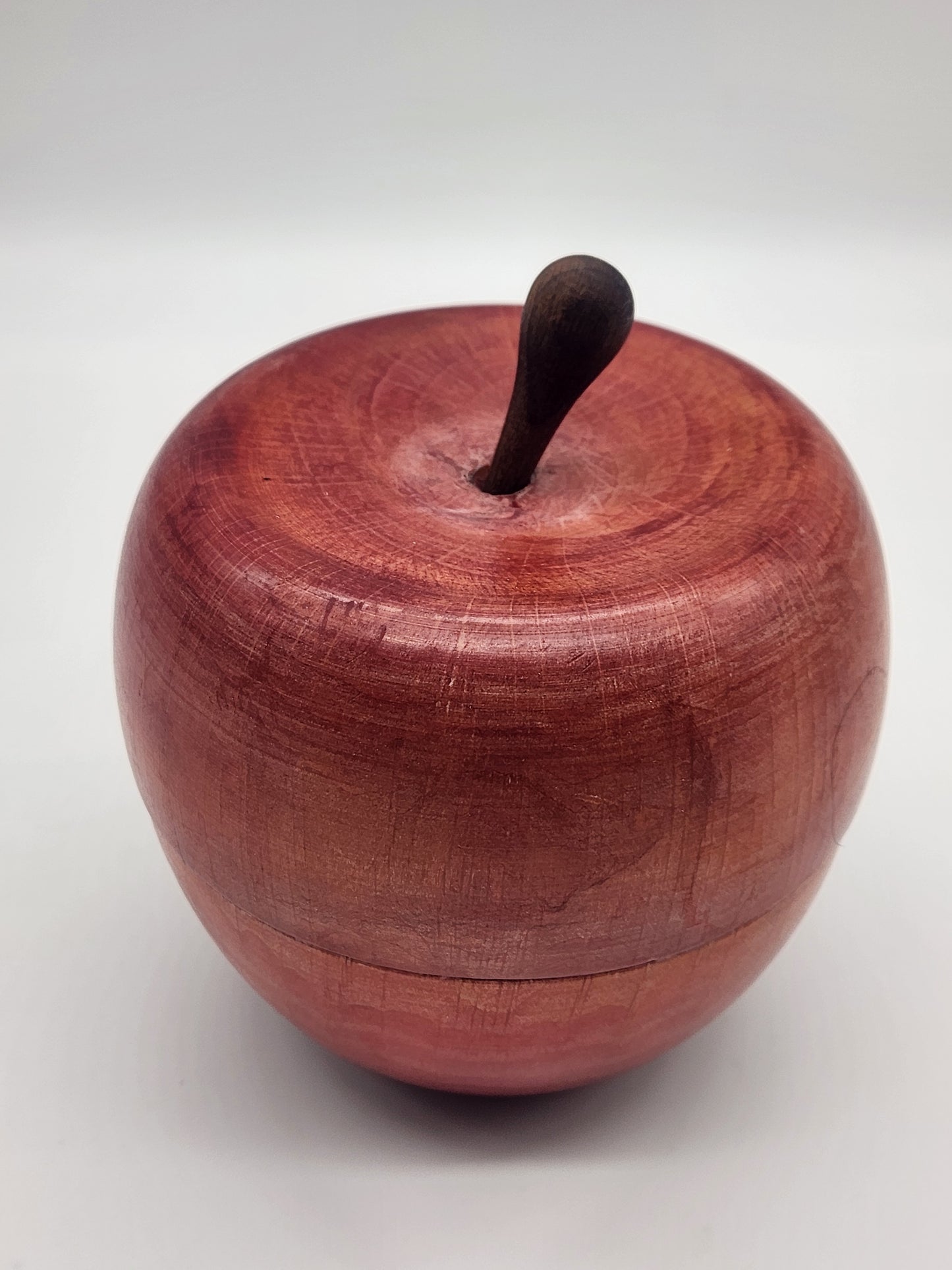 Vintage Hand Painted Made Wooden Apple Keepsake Trinket Desk Storage Box Italy