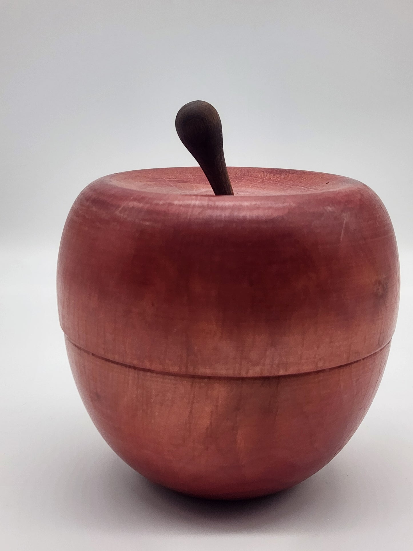 Vintage Hand Painted Made Wooden Apple Keepsake Trinket Desk Storage Box Italy