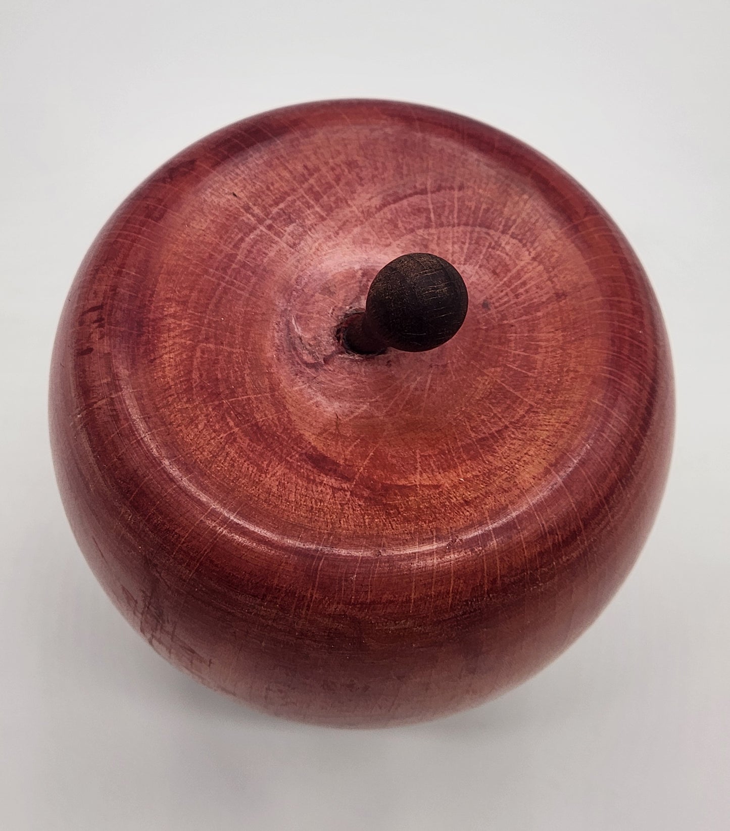 Vintage Hand Painted Made Wooden Apple Keepsake Trinket Desk Storage Box Italy
