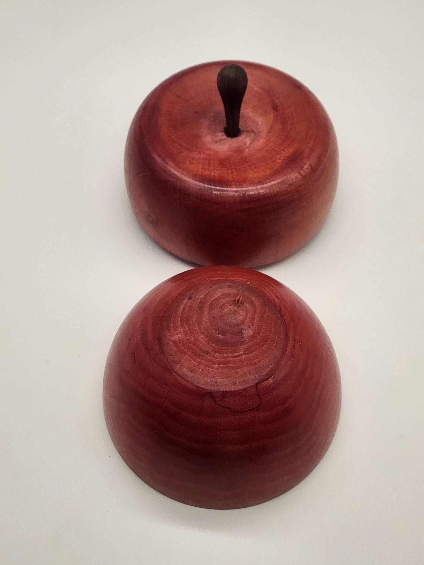 Vintage Hand Painted Made Wooden Apple Keepsake Trinket Desk Storage Box Italy