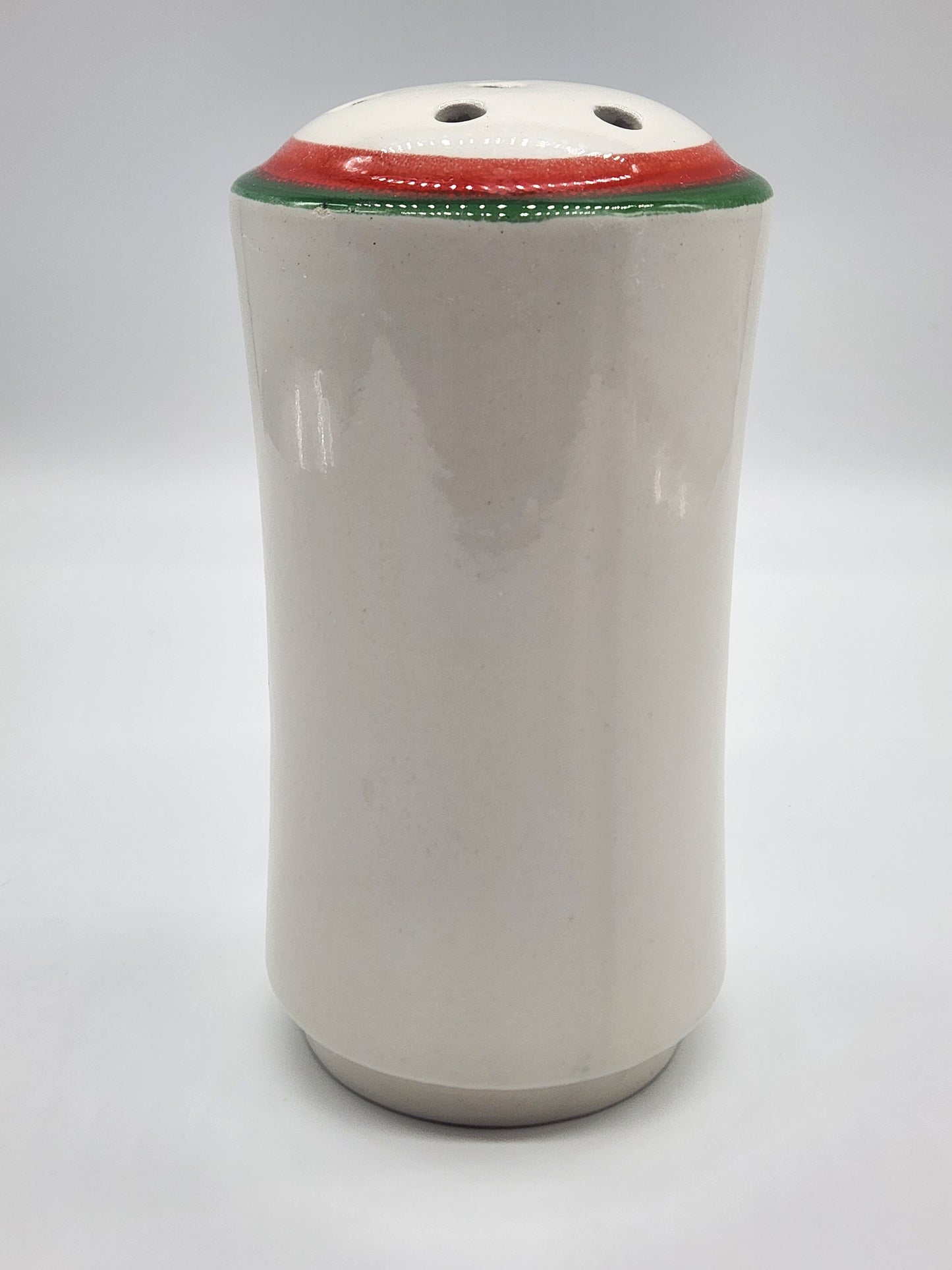 Baldelli Italia Ceramic Cheese Formaggio Shaker Red And Green Trim Made in Italy
