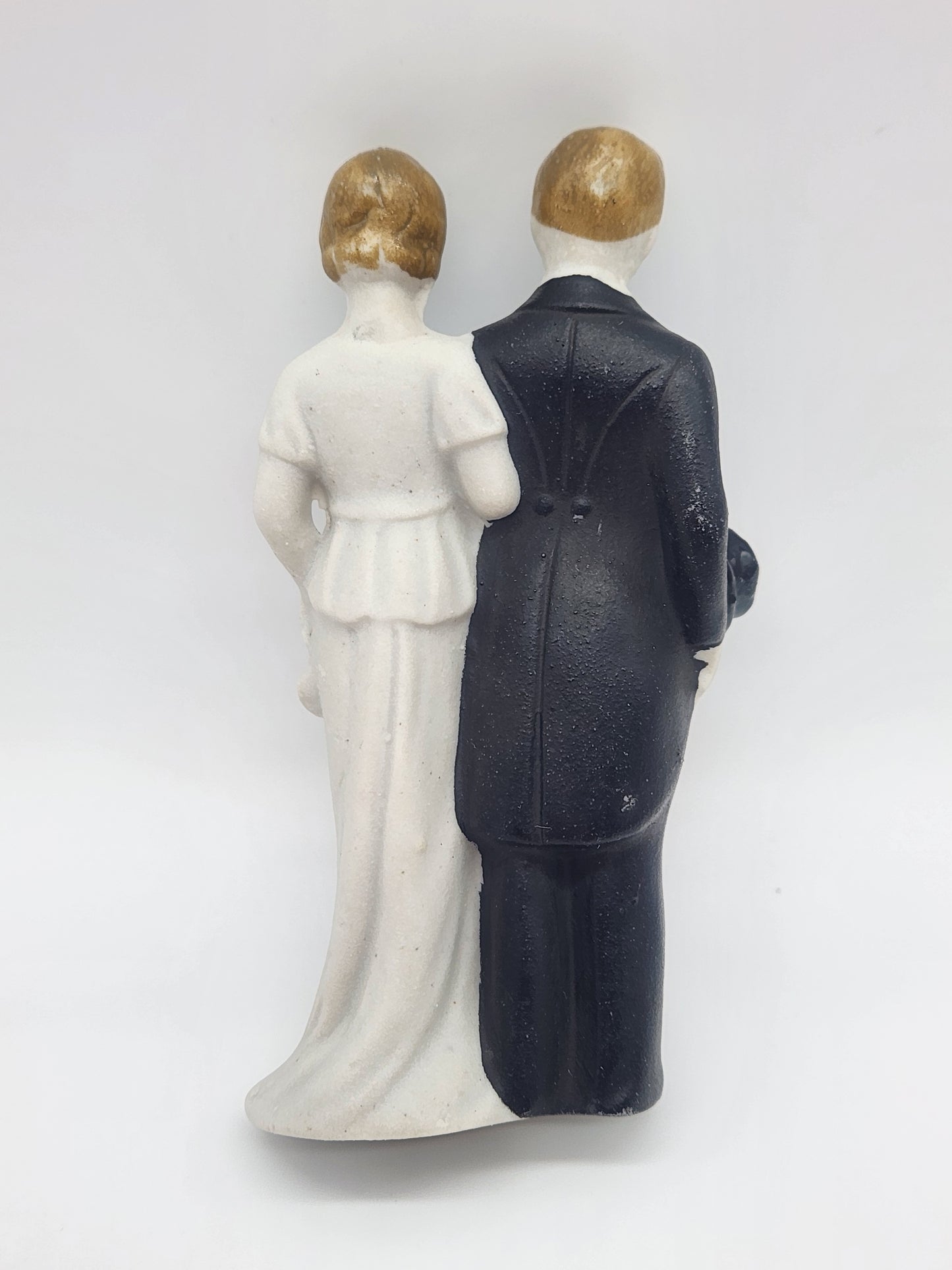 Vintage Bride Groom Wedding Cake Topper Bisque Porcelain Japan 1940s