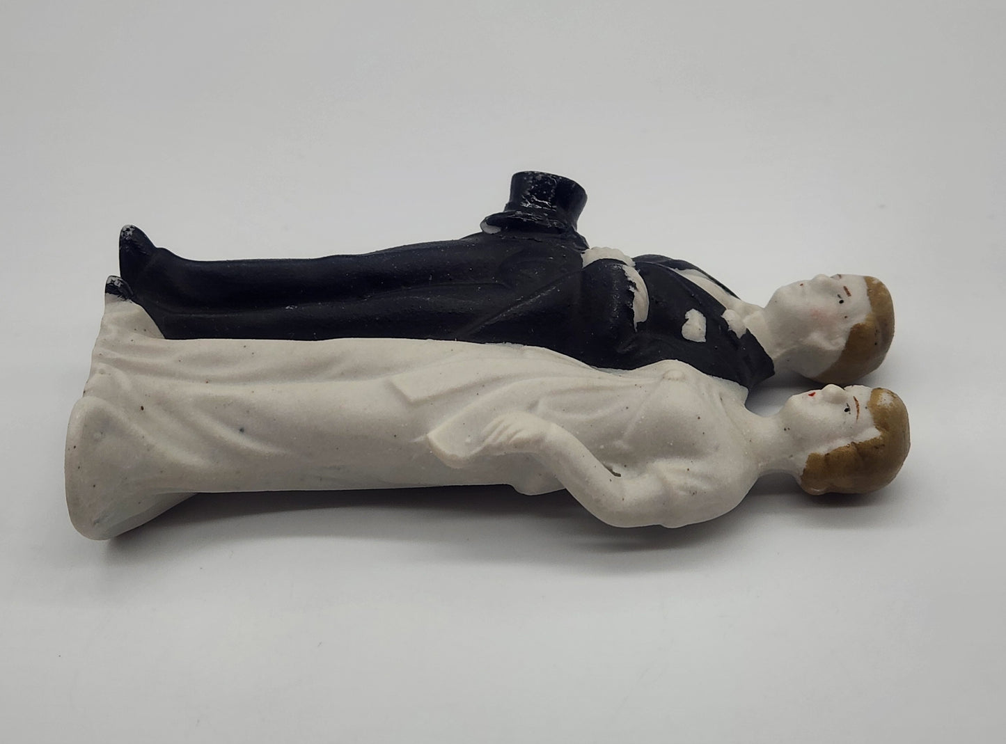 Vintage Bride Groom Wedding Cake Topper Bisque Porcelain Japan 1940s
