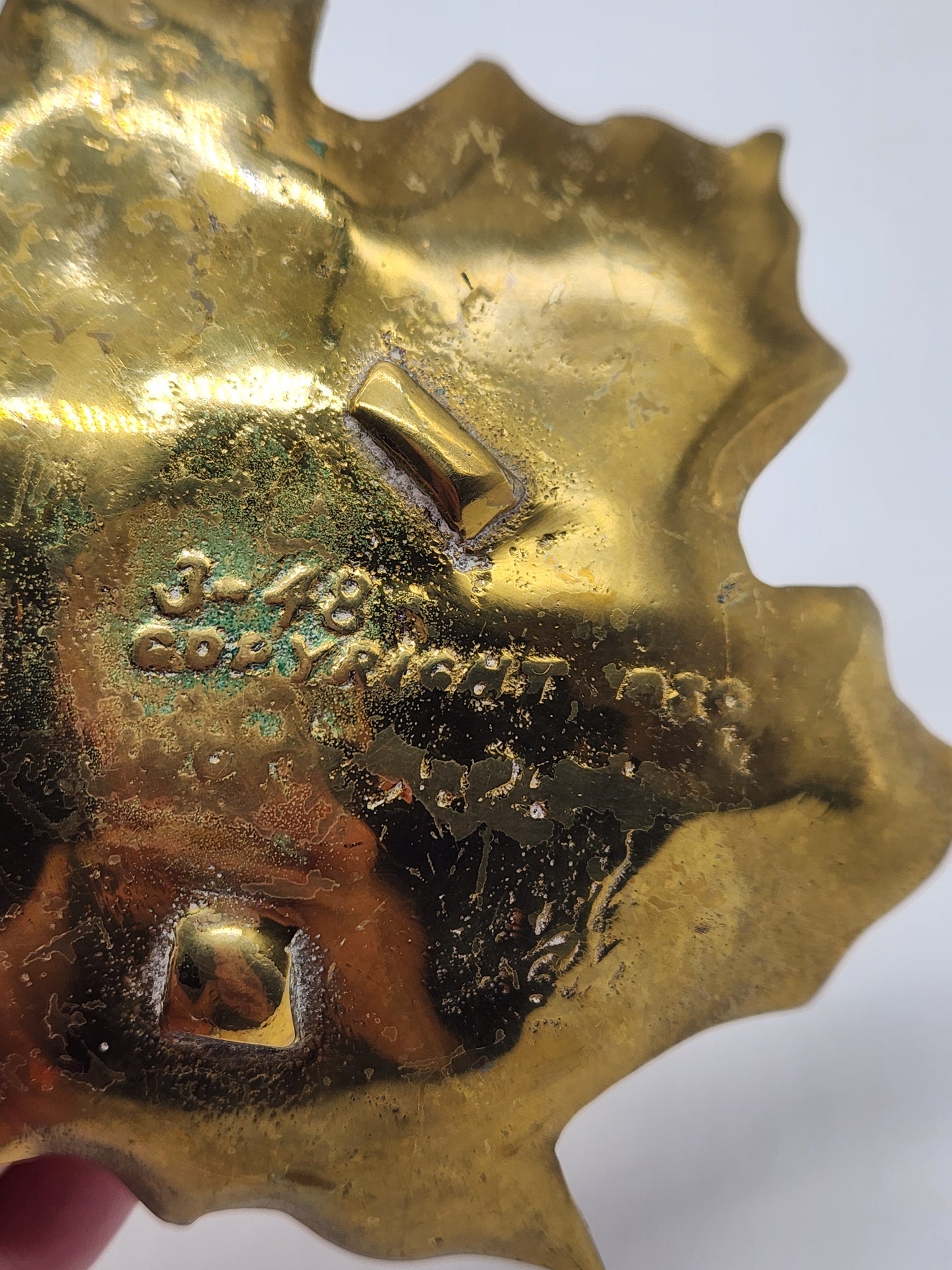 Vintage Solid Brass Virginia Metalcrafters Sugar Maple Leaf Bowl Tray #3-48