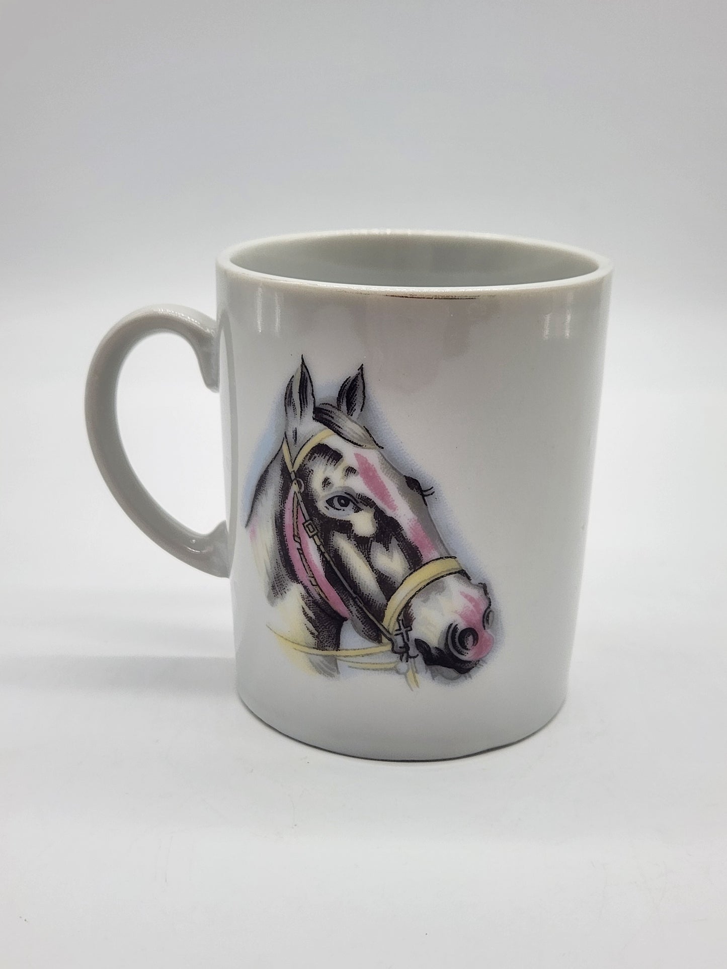 Vintage Equestrian made in Japan Horse Porcelain Mug
