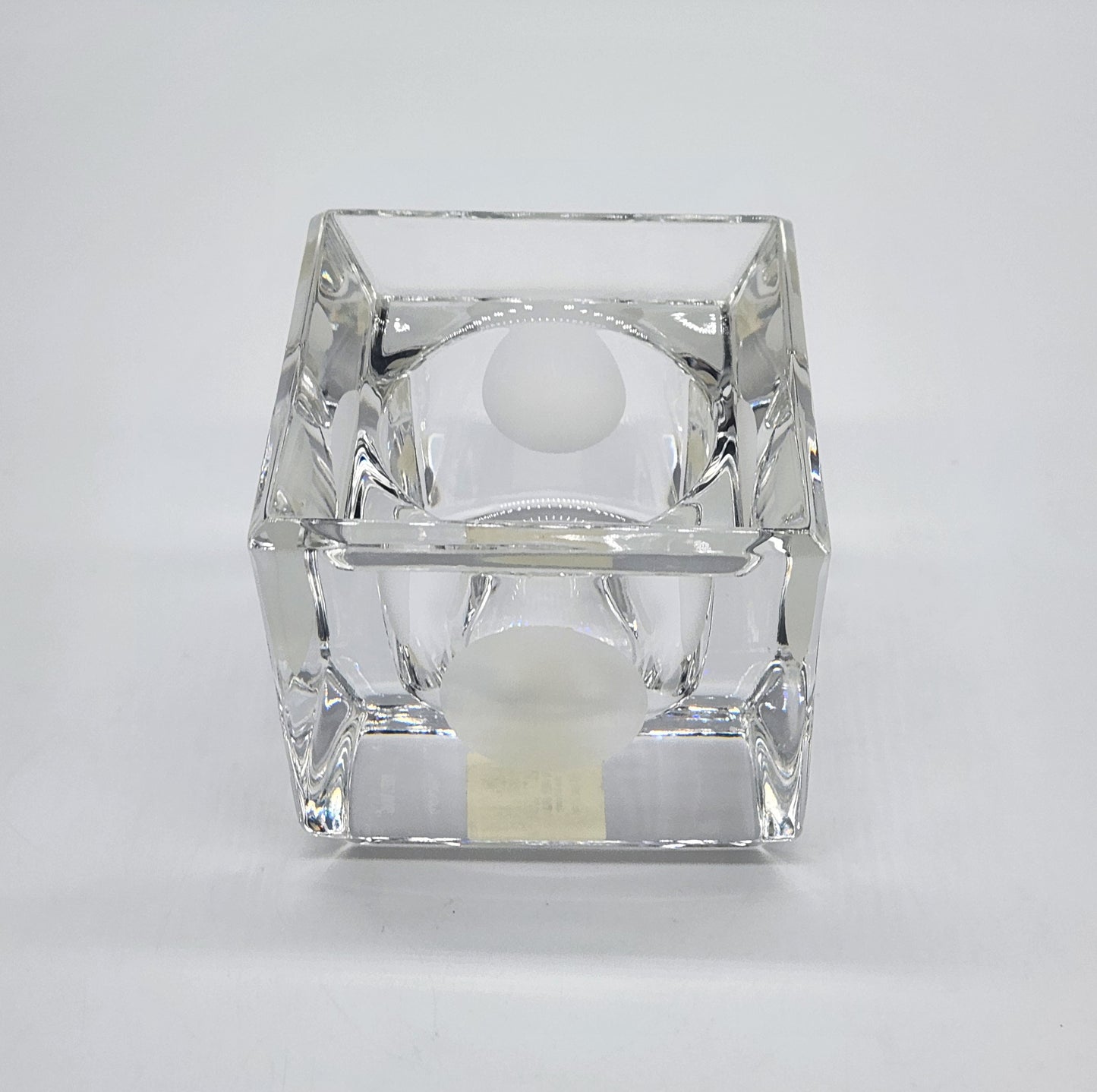 Vera Wang Wedgwood Lead Crystal Votive Candle Holder 2.75” Square w/ Dots