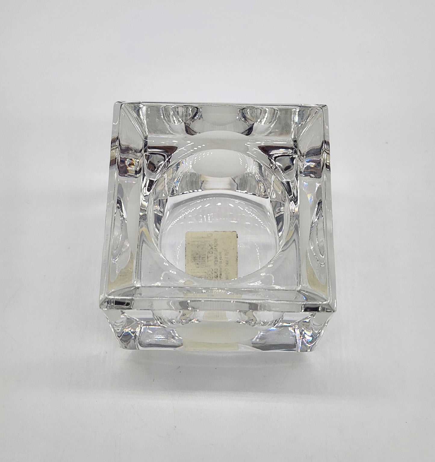 Vera Wang Wedgwood Lead Crystal Votive Candle Holder 2.75” Square w/ Dots