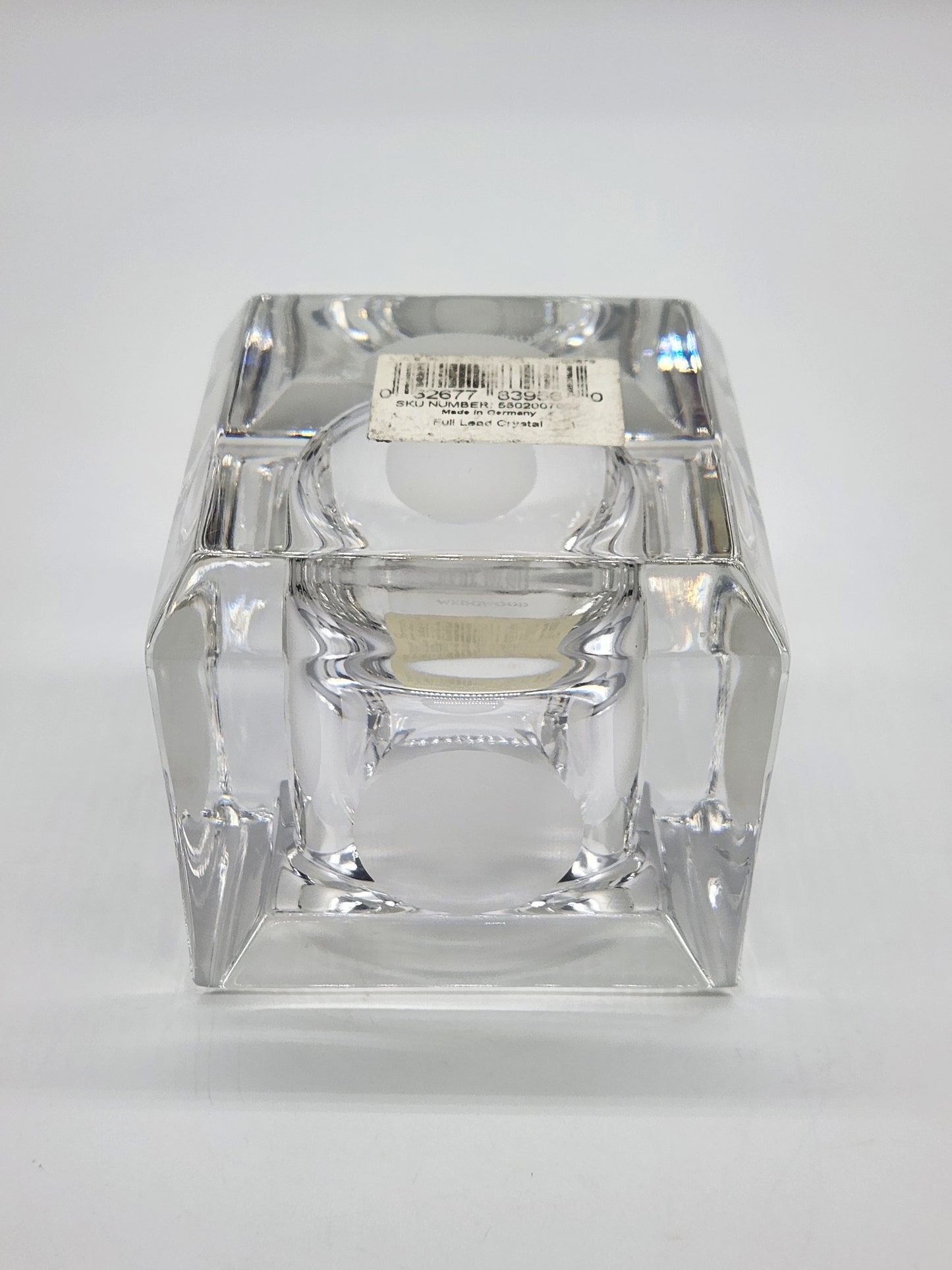 Vera Wang Wedgwood Lead Crystal Votive Candle Holder 2.75” Square w/ Dots