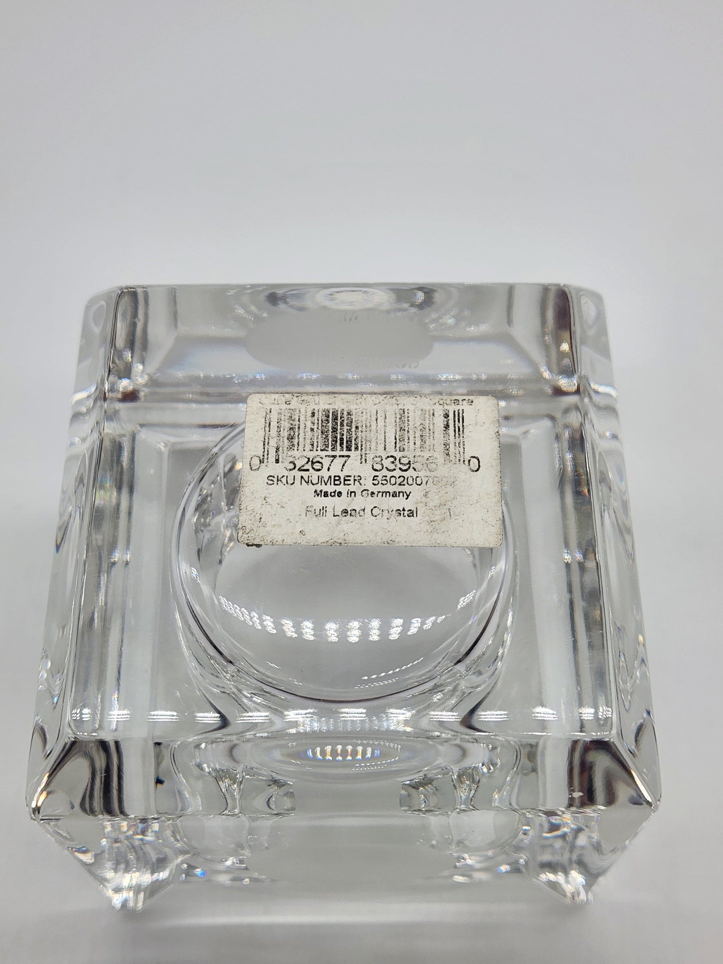 Vera Wang Wedgwood Lead Crystal Votive Candle Holder 2.75” Square w/ Dots