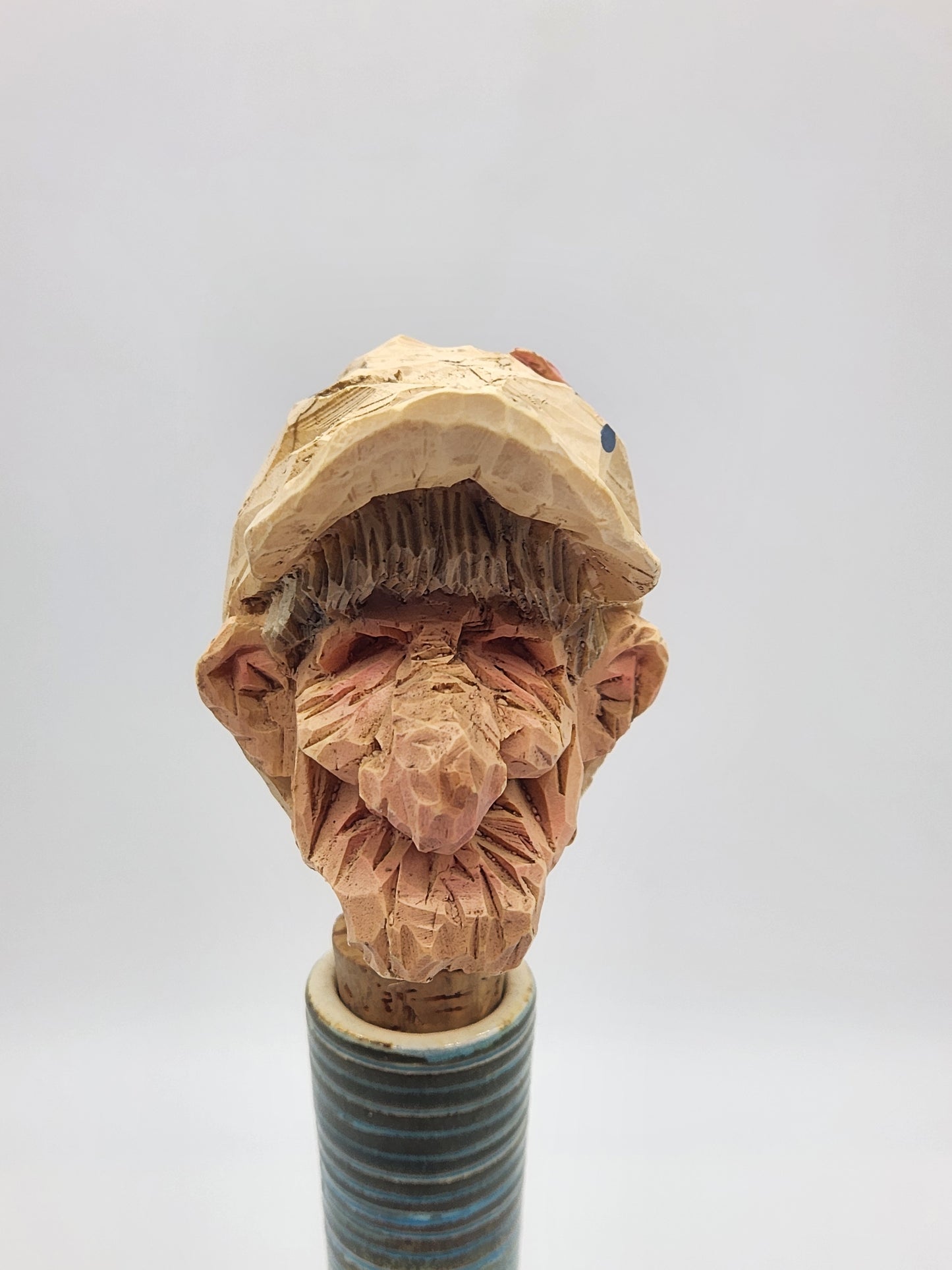 Spit “N” Whittle Wood Carving Bottle Stopper Chris Hammack