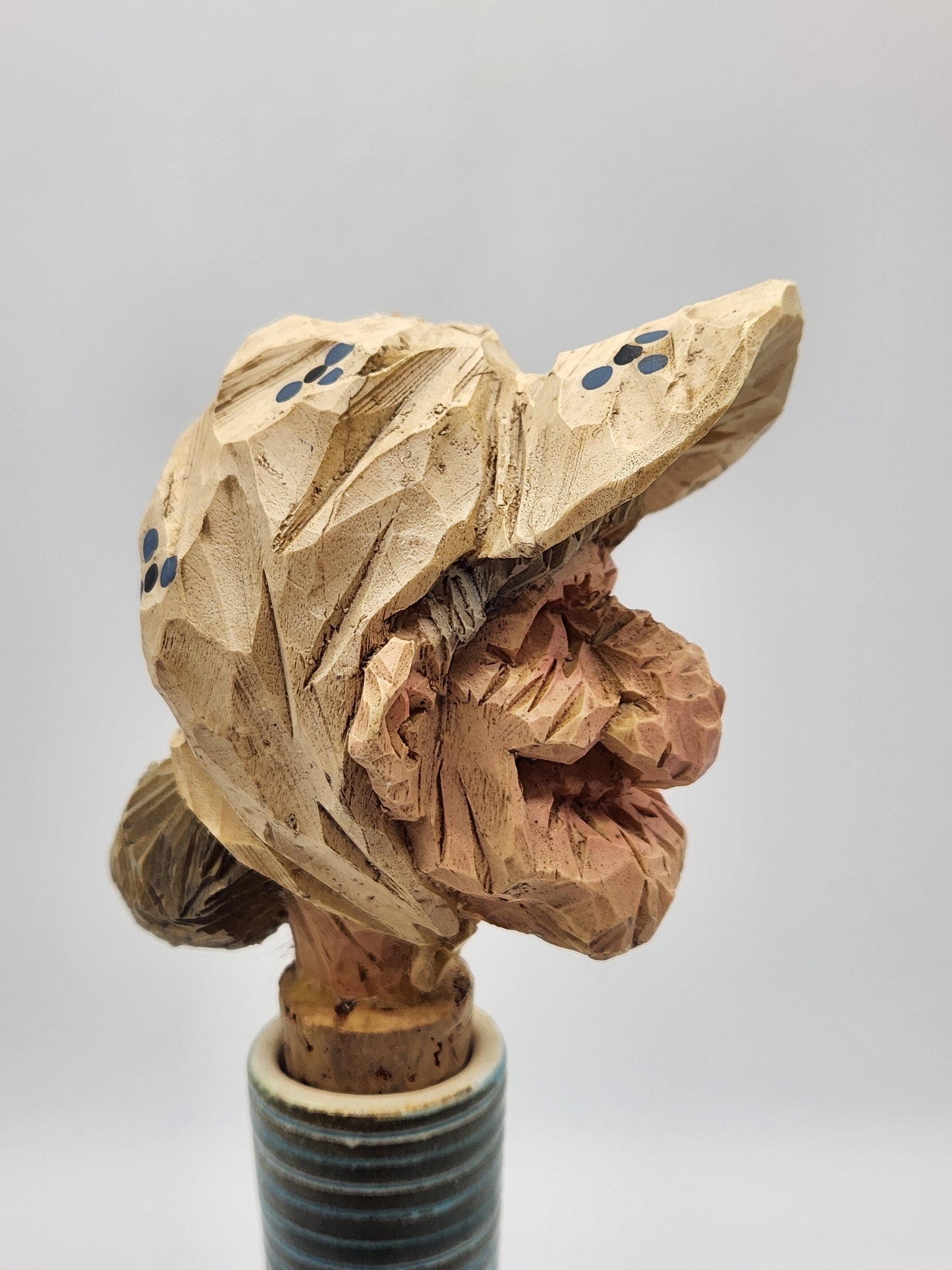 Spit “N” Whittle Wood Carving Bottle Stopper Chris Hammack