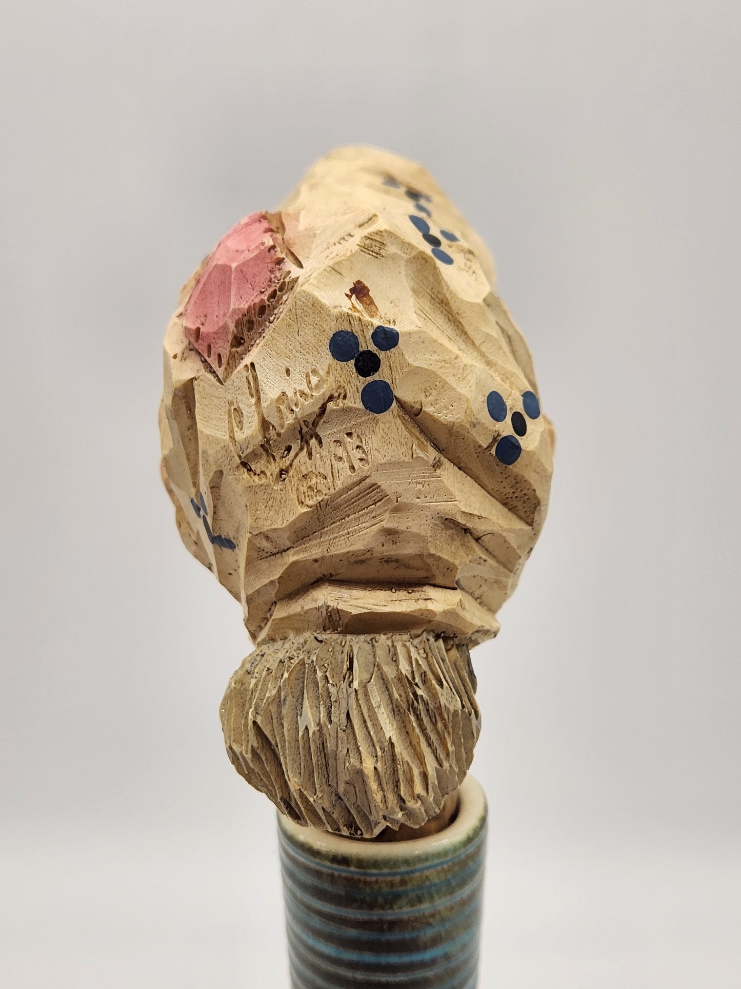 Spit “N” Whittle Wood Carving Bottle Stopper Chris Hammack