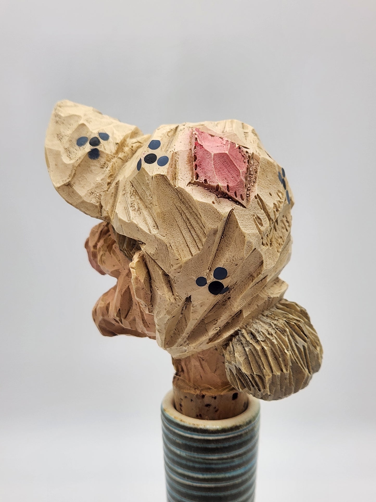 Spit “N” Whittle Wood Carving Bottle Stopper Chris Hammack