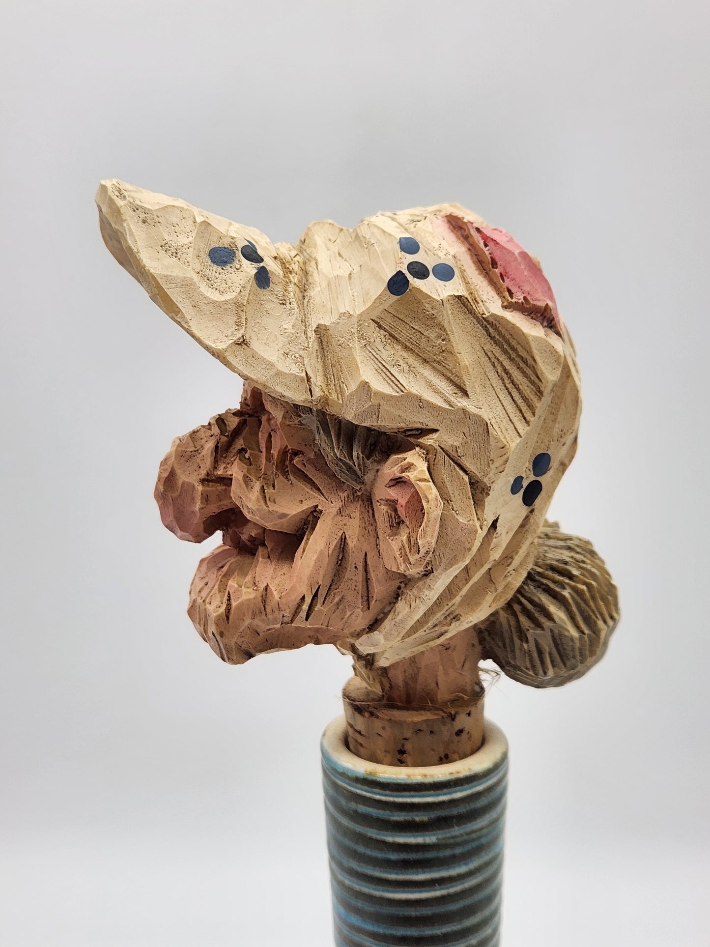 Spit “N” Whittle Wood Carving Bottle Stopper Chris Hammack