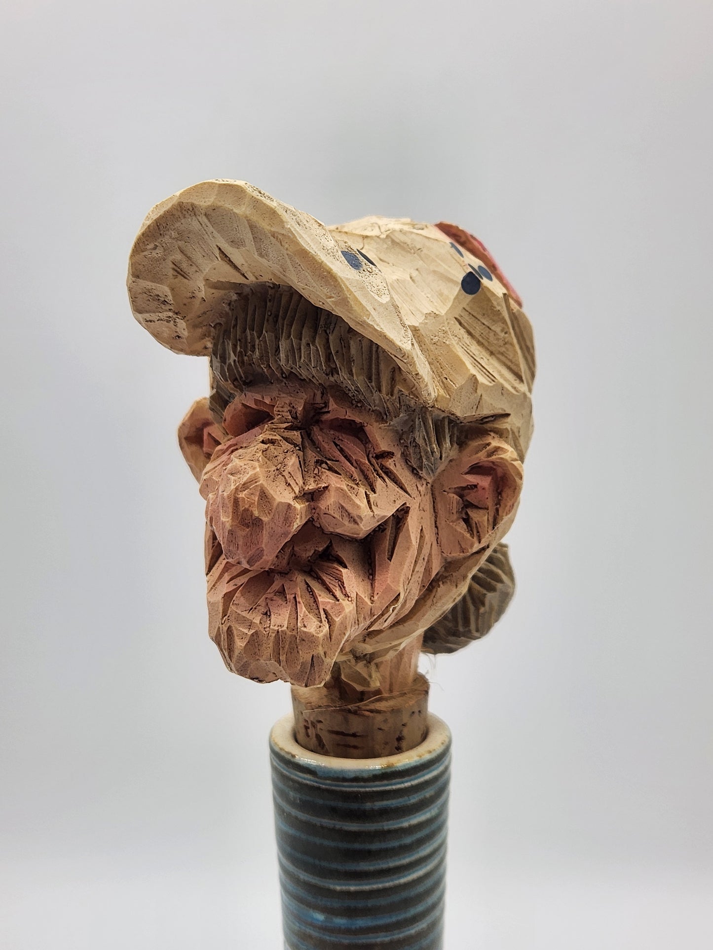 Spit “N” Whittle Wood Carving Bottle Stopper Chris Hammack