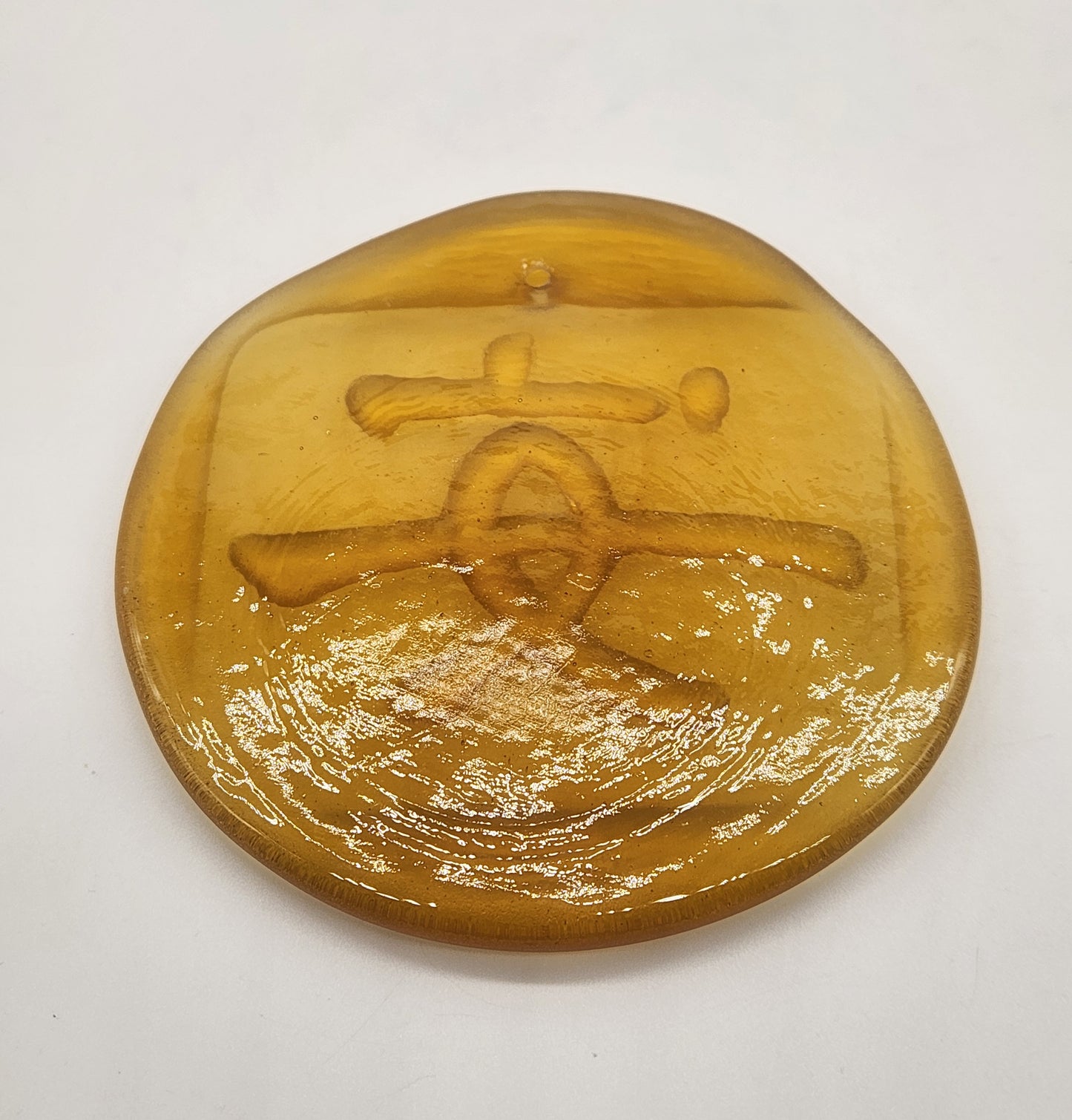 Vintage Glass Tangerine color Suncatcher