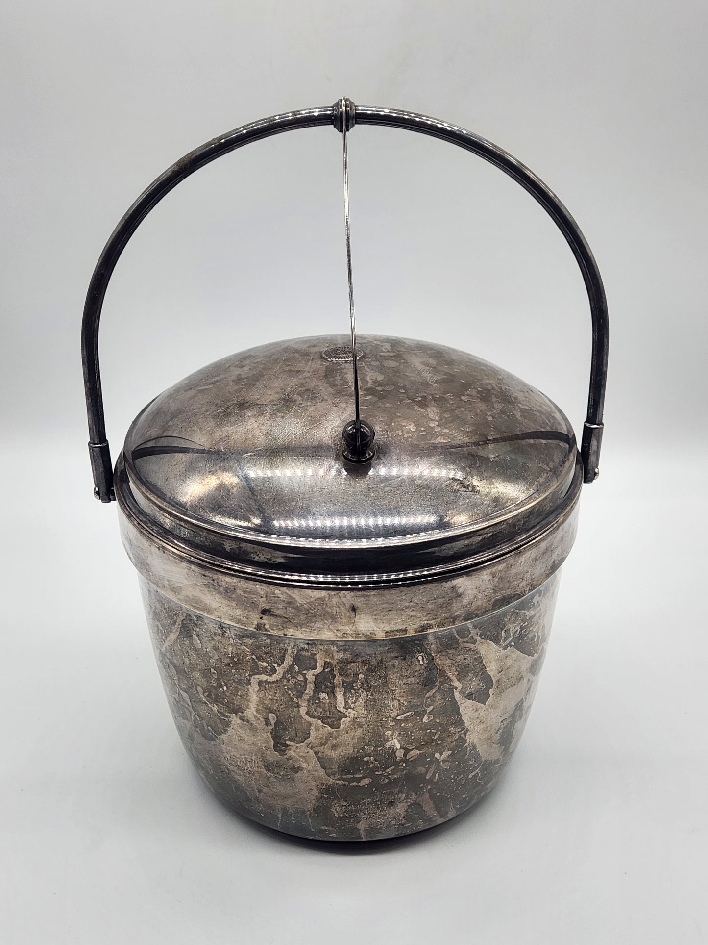 Vintage Articulating MCM Silverplated Ice Bucket Crescent/Thermos