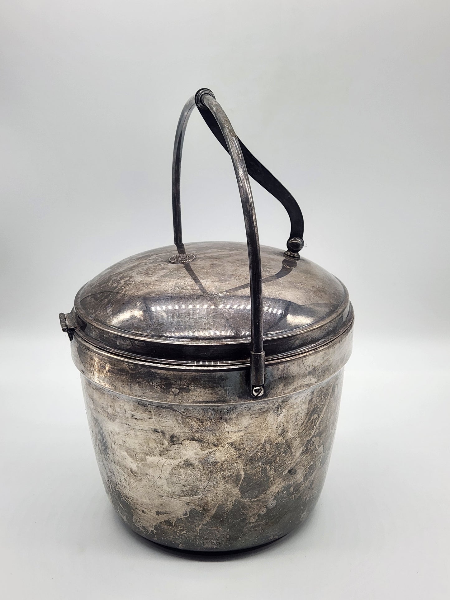 Vintage Articulating MCM Silverplated Ice Bucket Crescent/Thermos