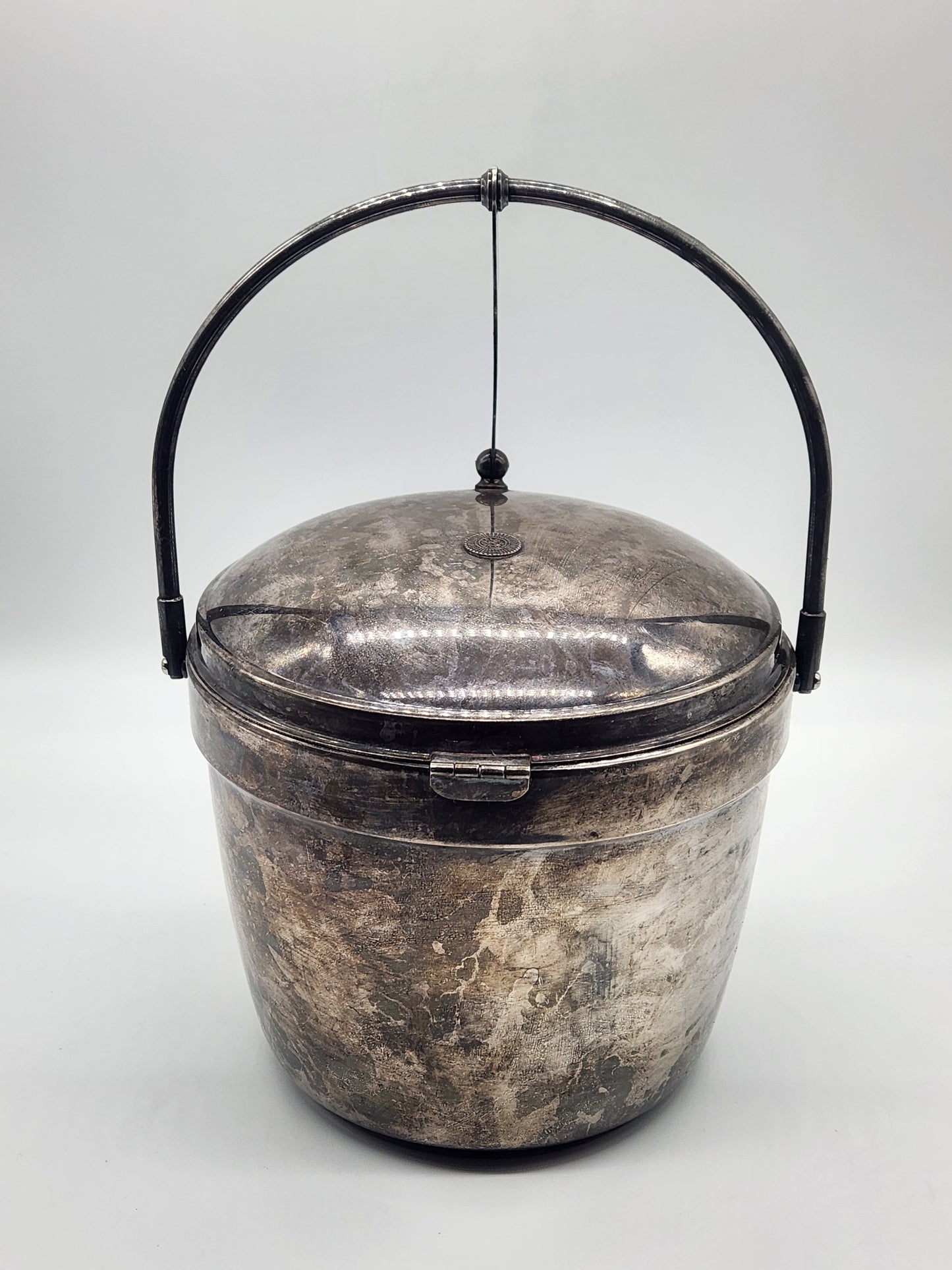 Vintage Articulating MCM Silverplated Ice Bucket Crescent/Thermos