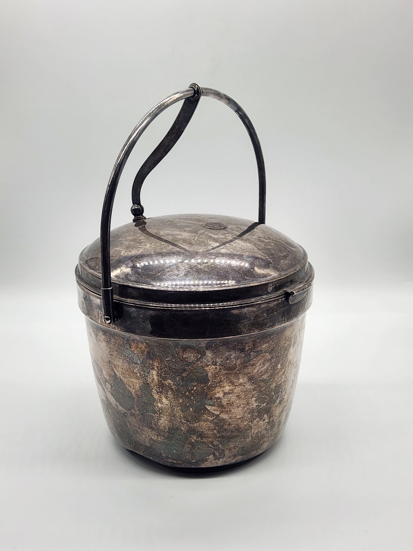 Vintage Articulating MCM Silverplated Ice Bucket Crescent/Thermos