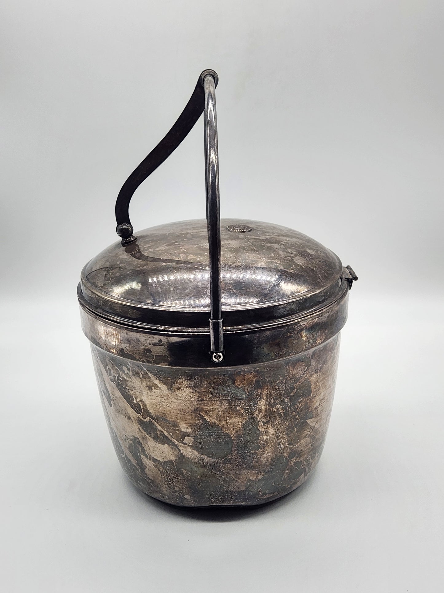 Vintage Articulating MCM Silverplated Ice Bucket Crescent/Thermos