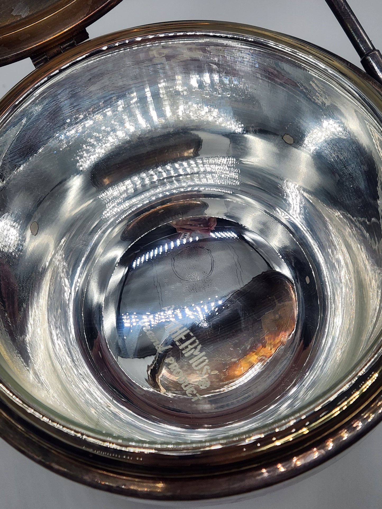 Vintage Articulating MCM Silverplated Ice Bucket Crescent/Thermos