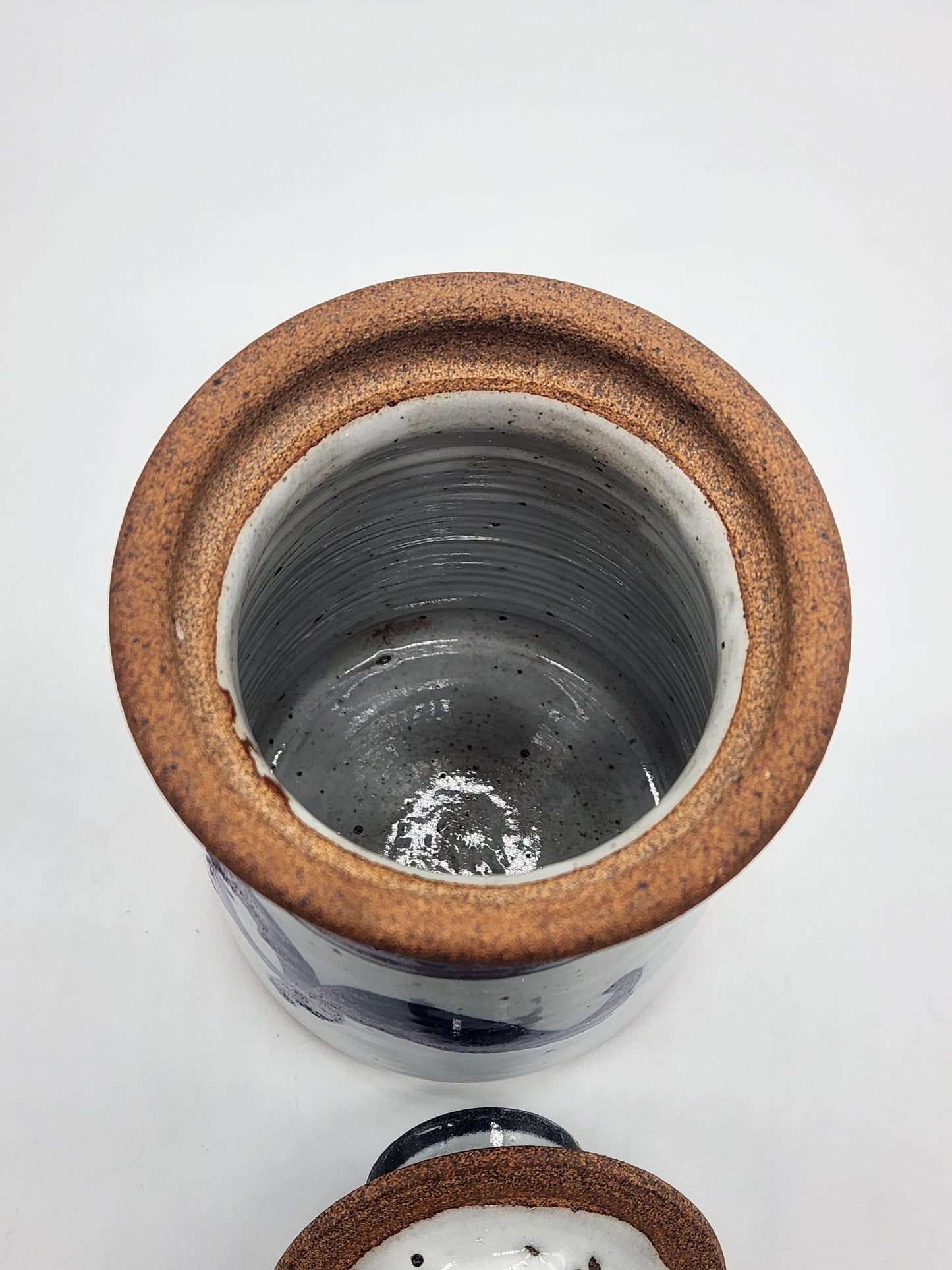 Stoneware Small Lidded Canister, Studio Pottery Storage Pot, Handmade 6"