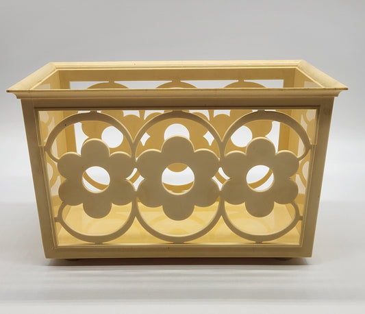 Vintage Daisy Napkin Holder, Midcentury Plastic Home Kitchen Decor, Off White Ivory Cream, Repurpose Storage Organization