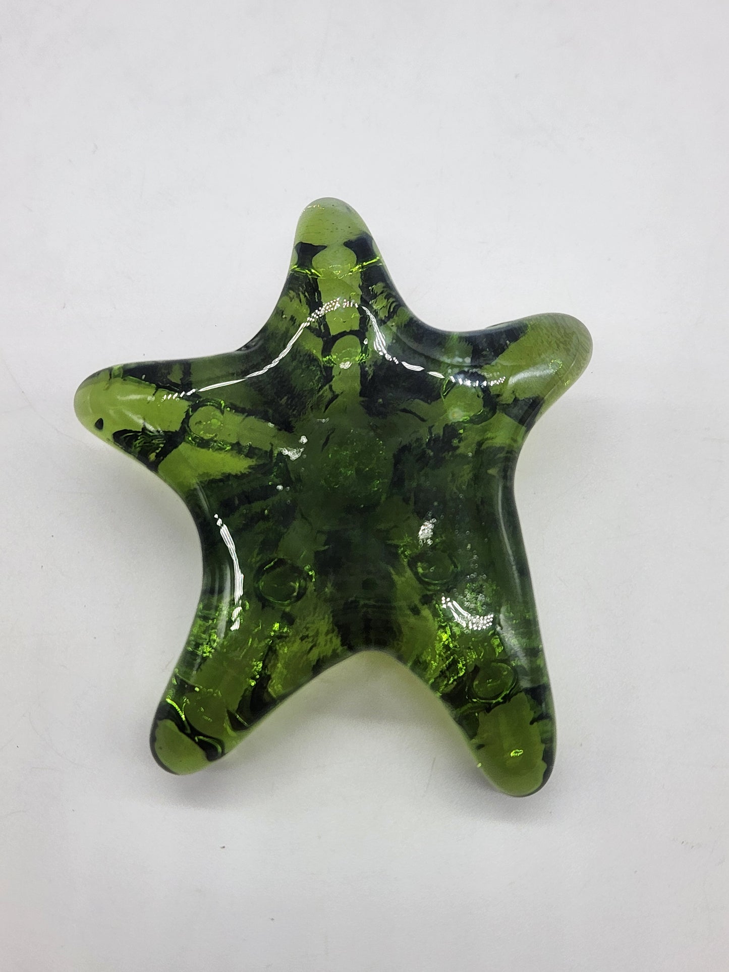 Art Glass Iridescent Starfish Paperweight