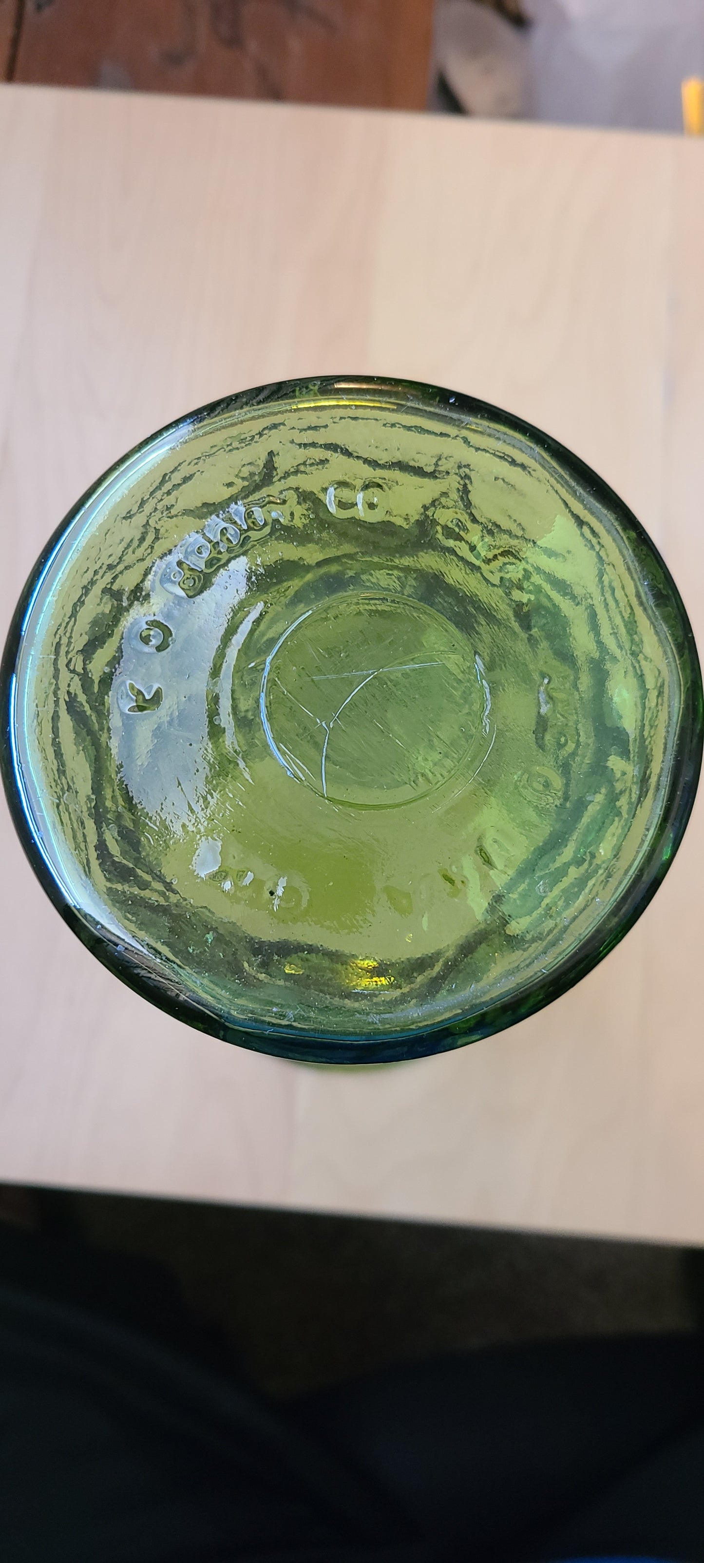 E. O. Brody Co. Green Glass Vase