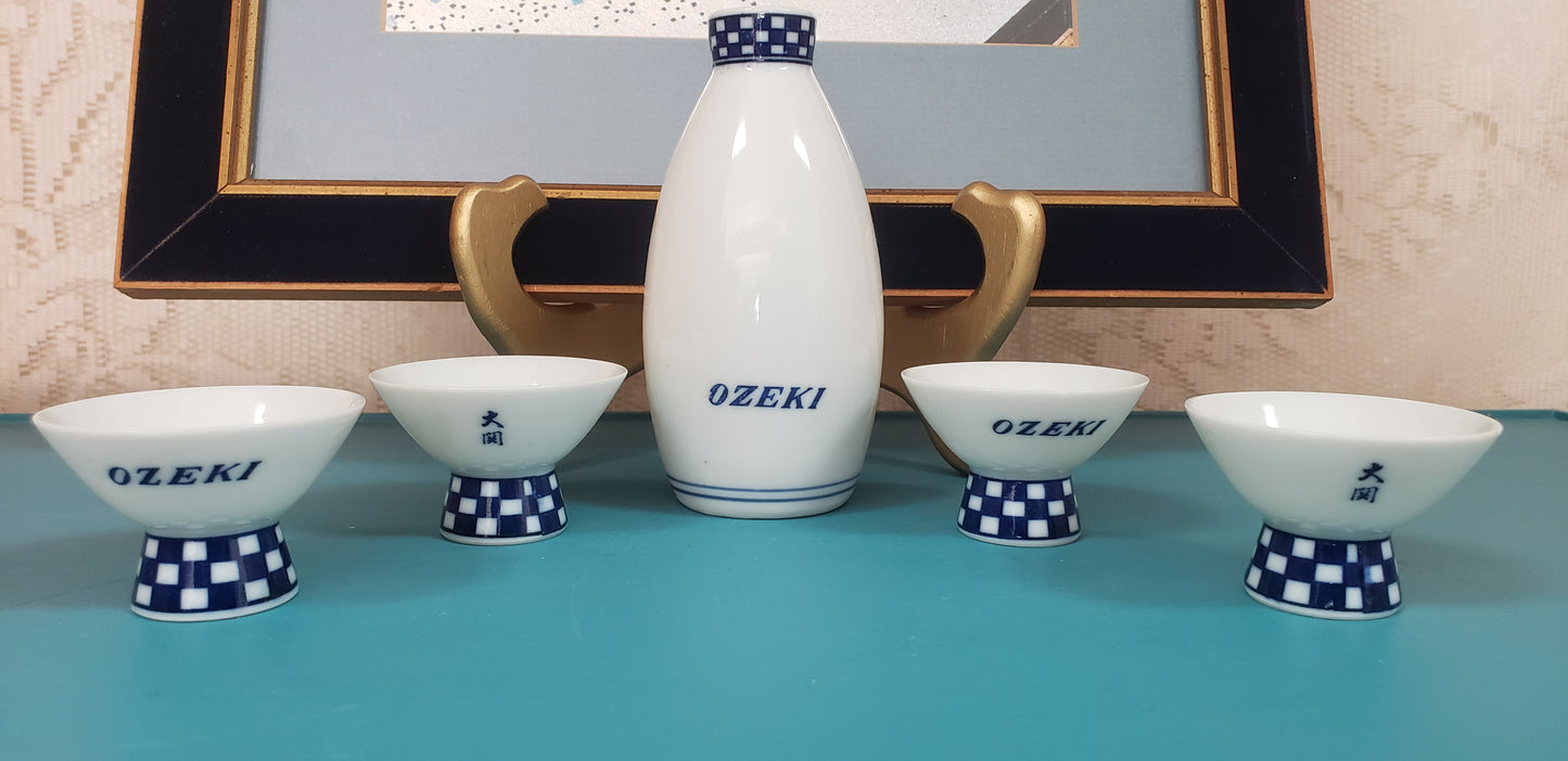 Ozeki Sake Set Japan Cups and Pitcher
