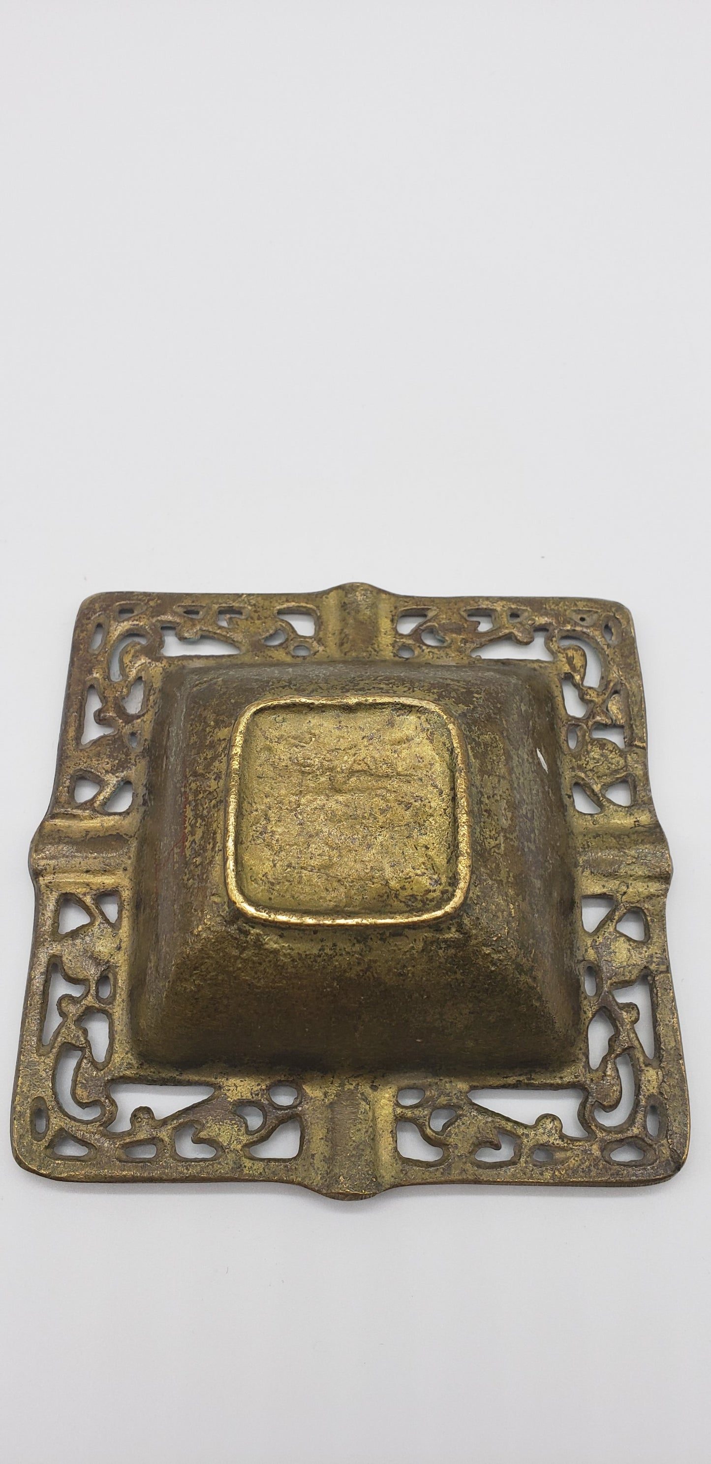 Solid Brass Square Ashtray Made in Israel