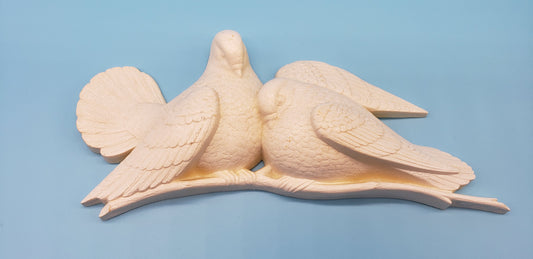 Burwood white plastic doves wall decoration